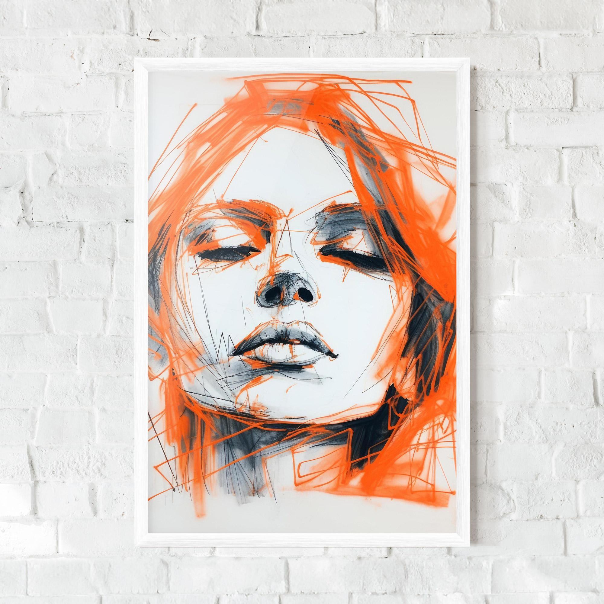 Gerahmte Poster Orange Ink Drawing mockup 0