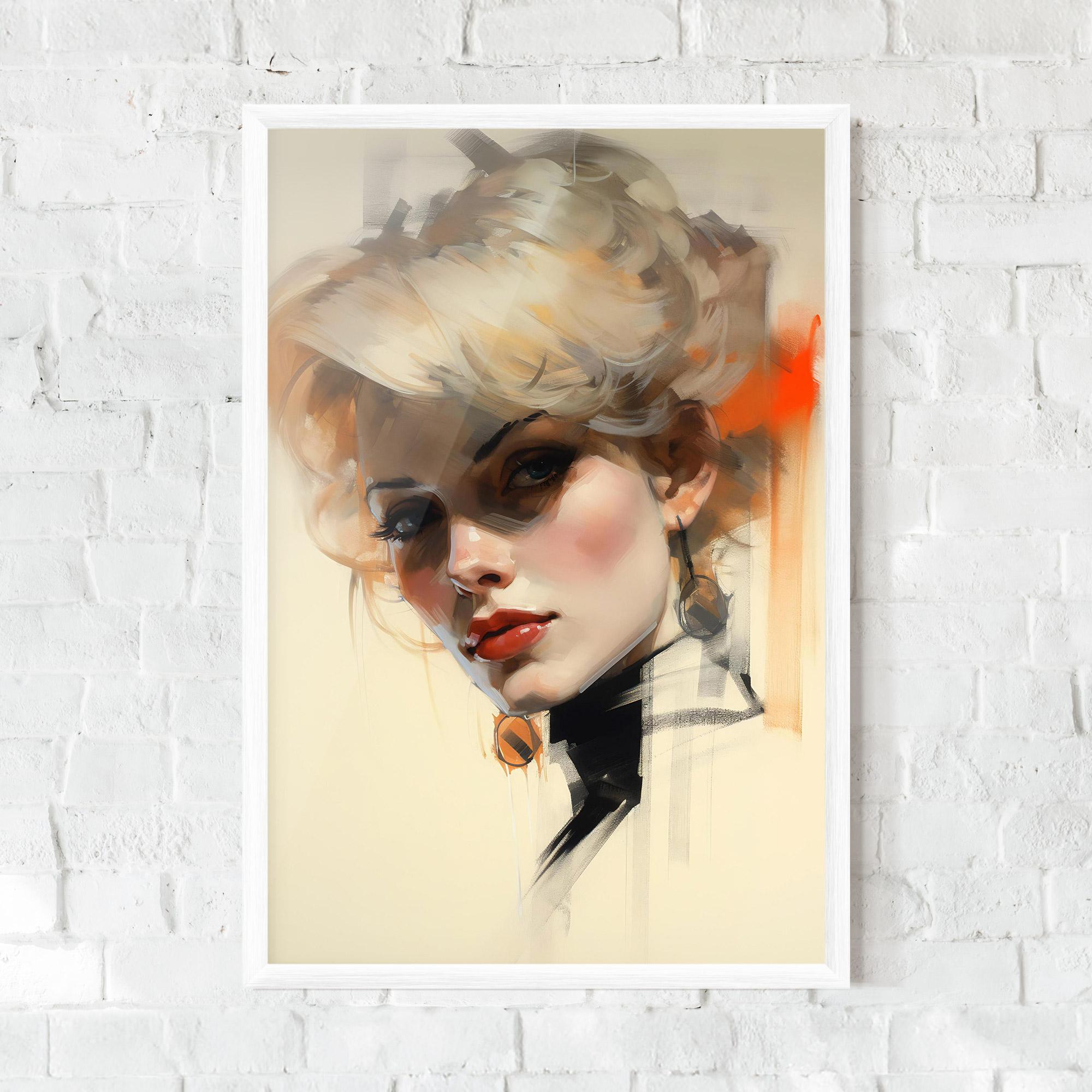 Gerahmte Poster Rockabilly Blonde Girl mockup 0