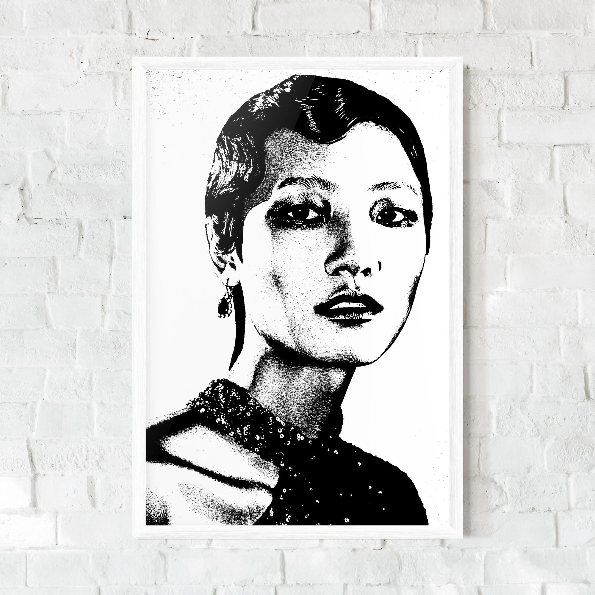 Gerahmte Poster White Black Portrait mockup 0