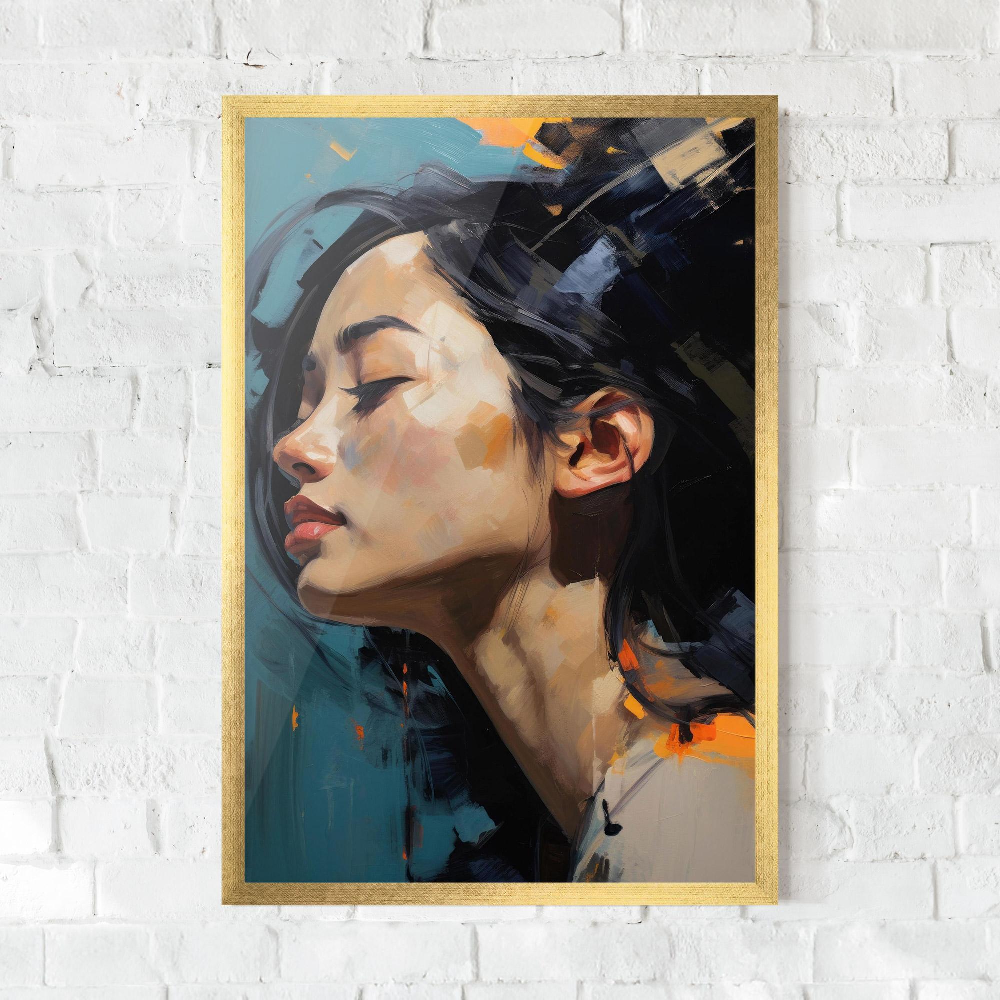 Gerahmte Poster Acrylic Asian Portrait mockup 0