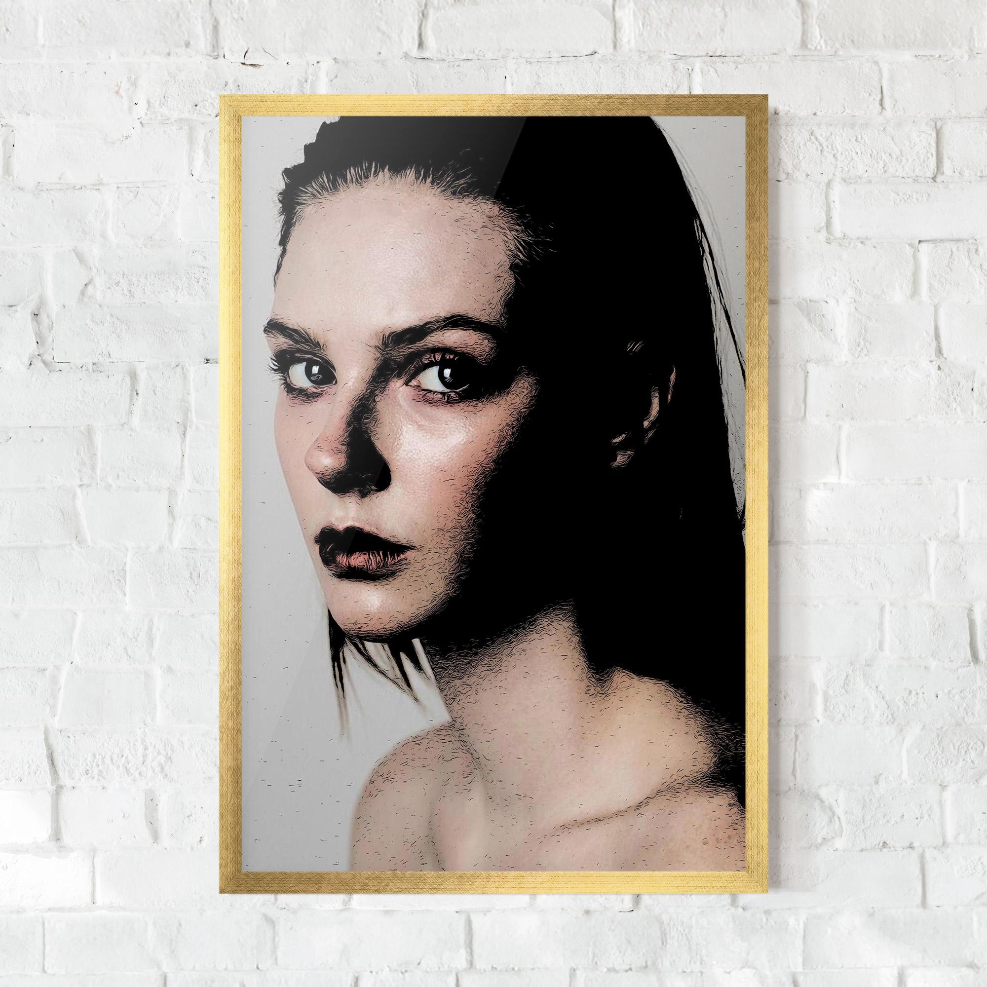 Gerahmte Poster Big Eyes Portrait mockup 0