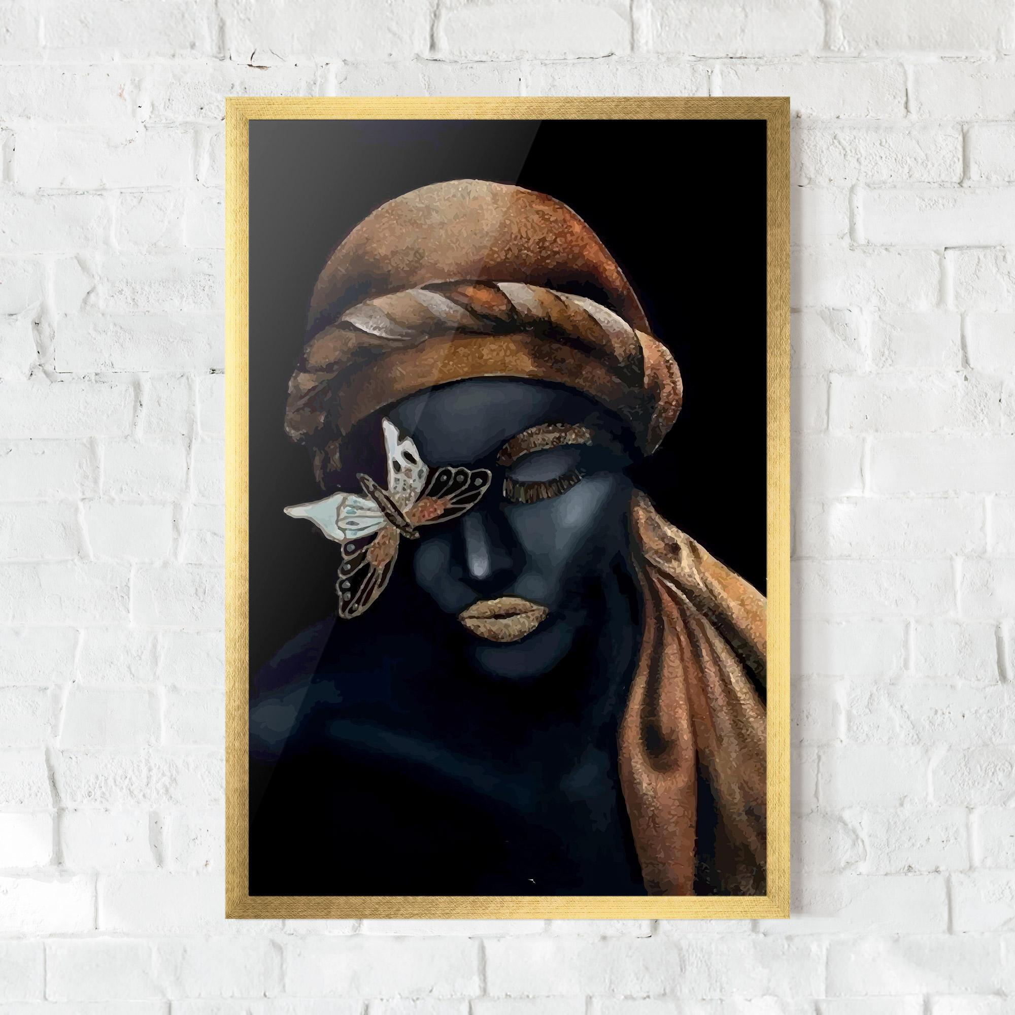 Gerahmte Poster Butterfly Lady mockup 0