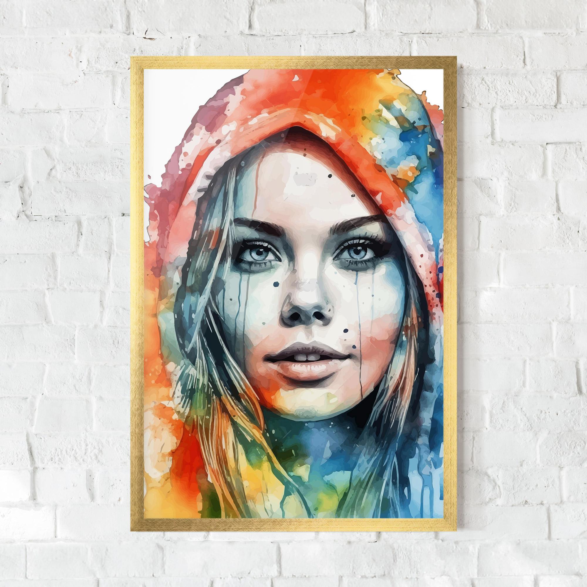 Gerahmte Poster Colorful Portrait Art mockup 0