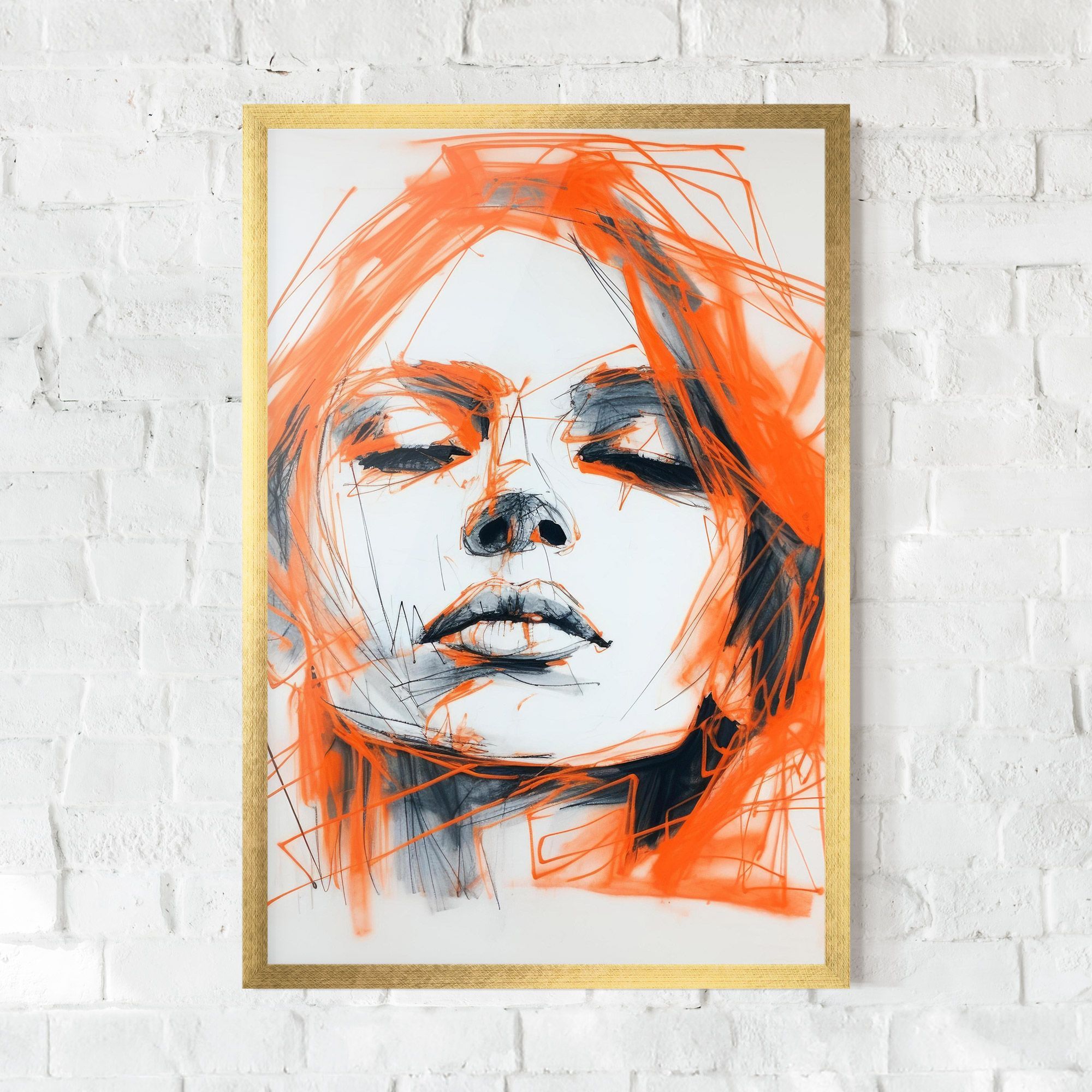 Orange Ink Drawing mockup 0