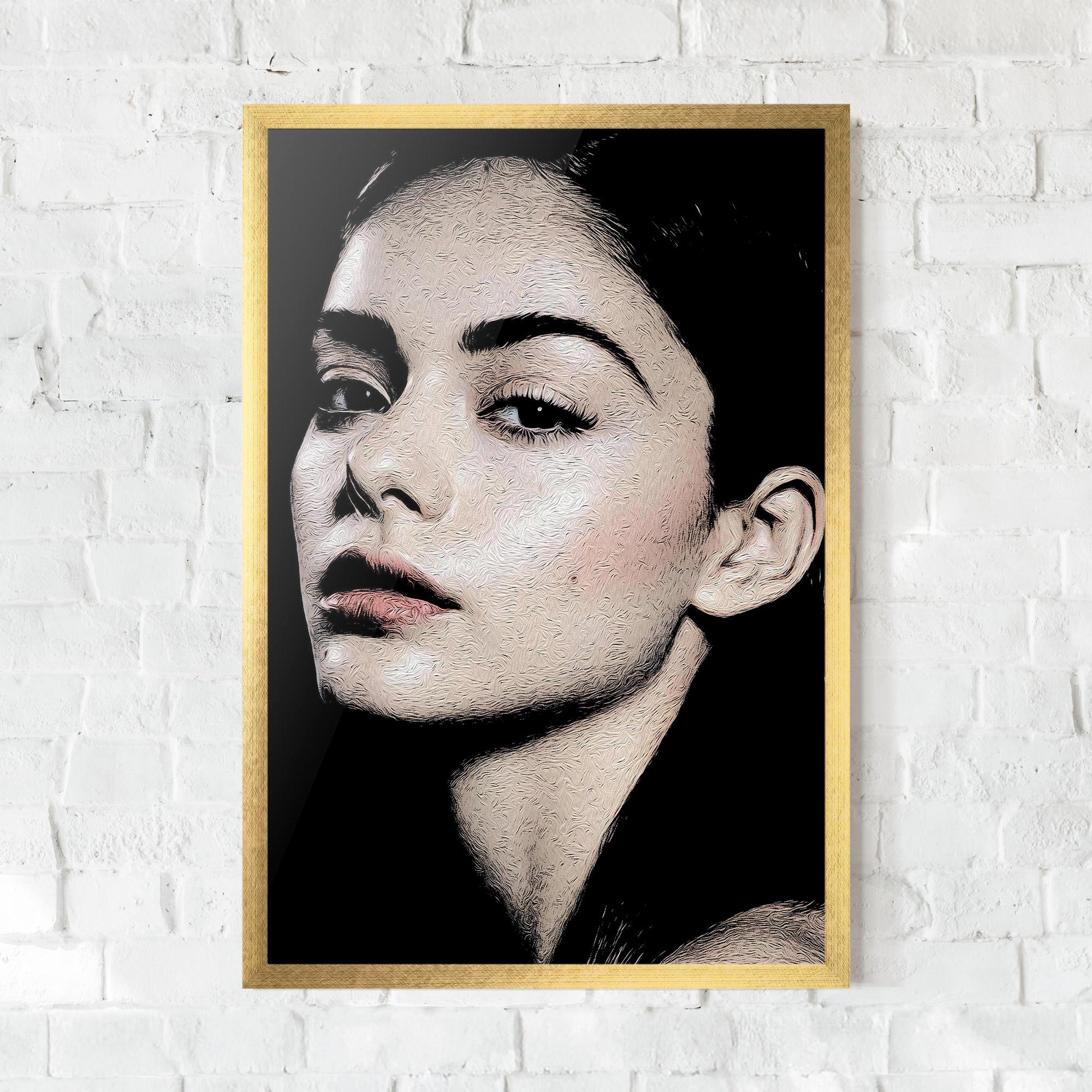 Gerahmte Poster Pretty Portrait Girl mockup 0