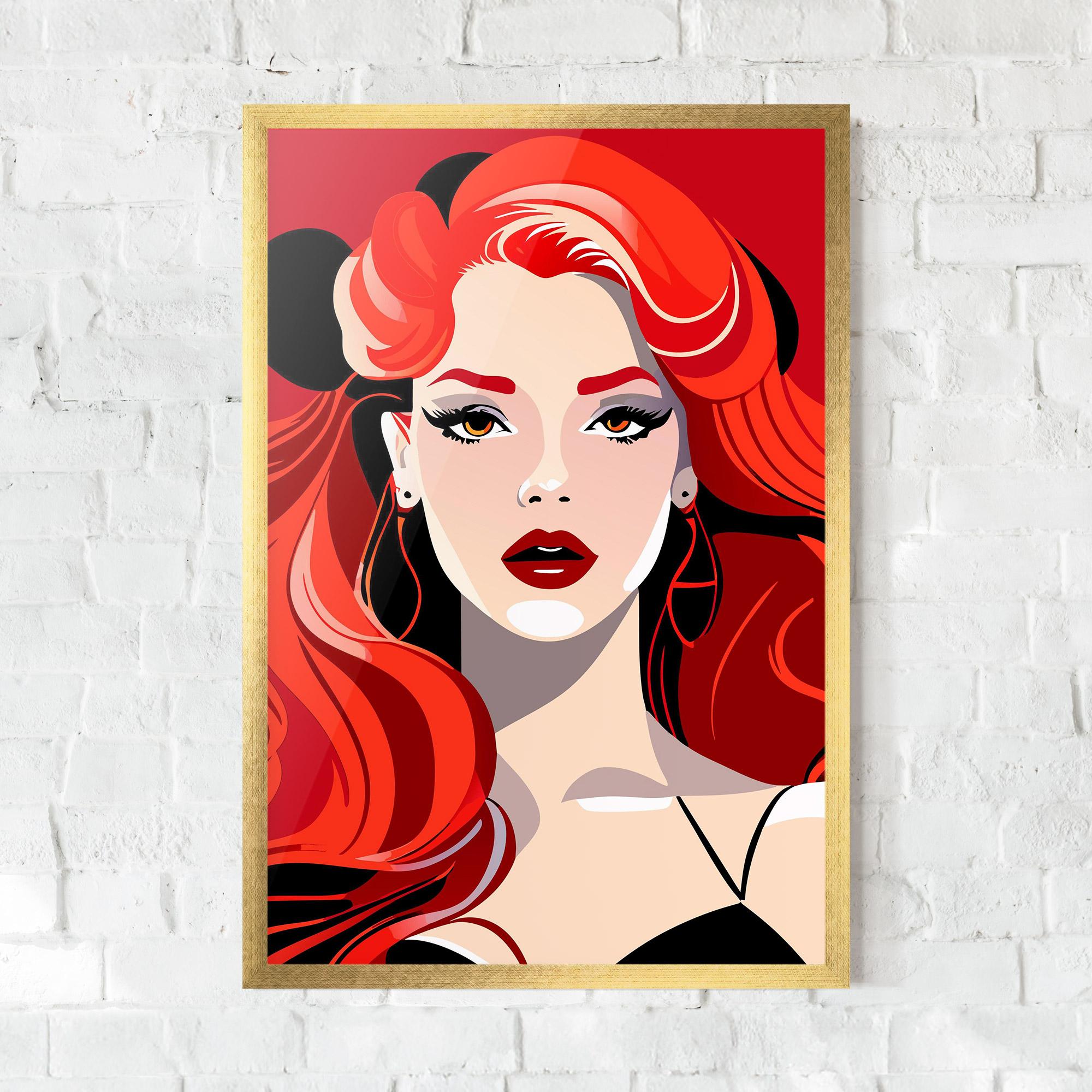 Gerahmte Poster Red Hair Portrait mockup 0