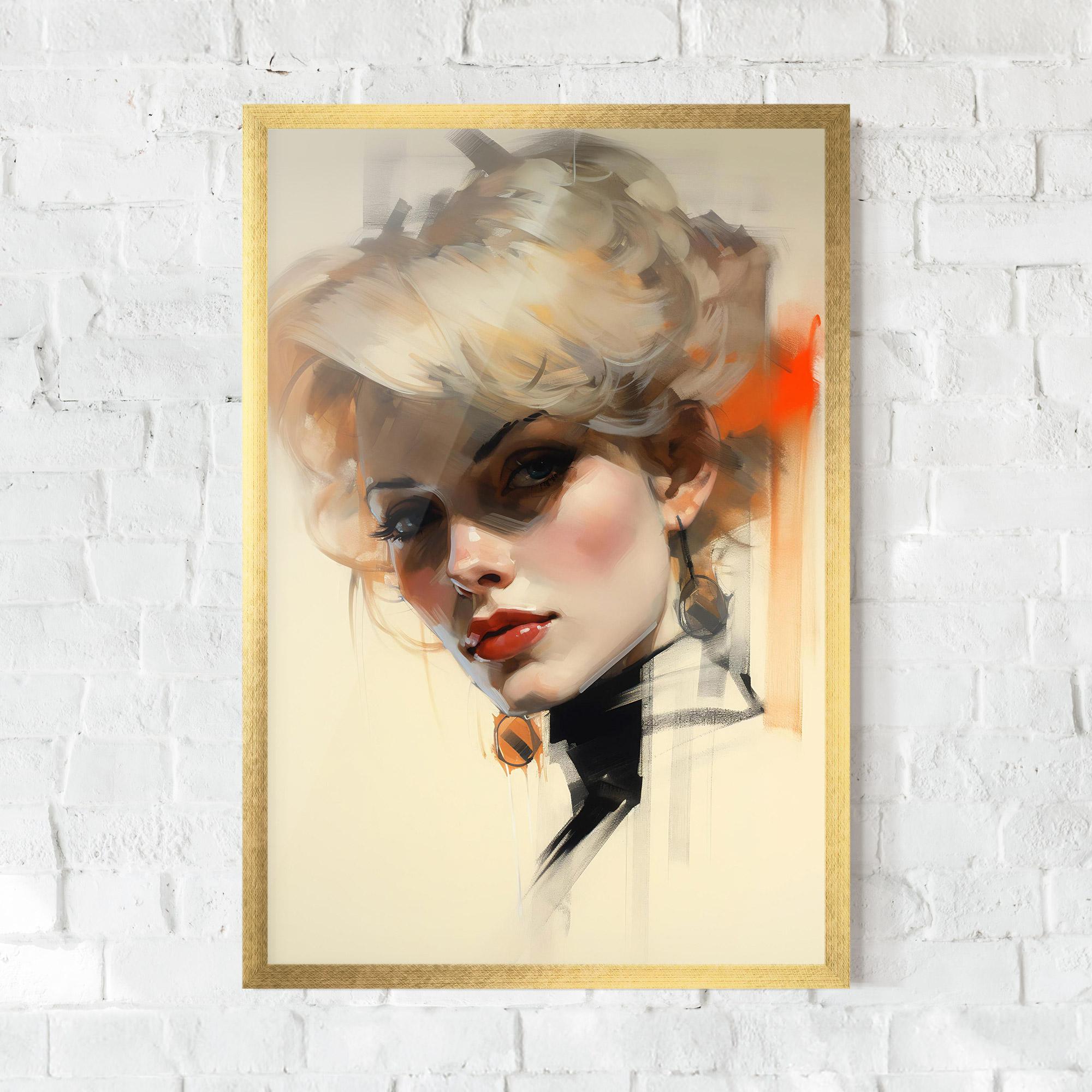 Gerahmte Poster Rockabilly Blonde Girl mockup 0