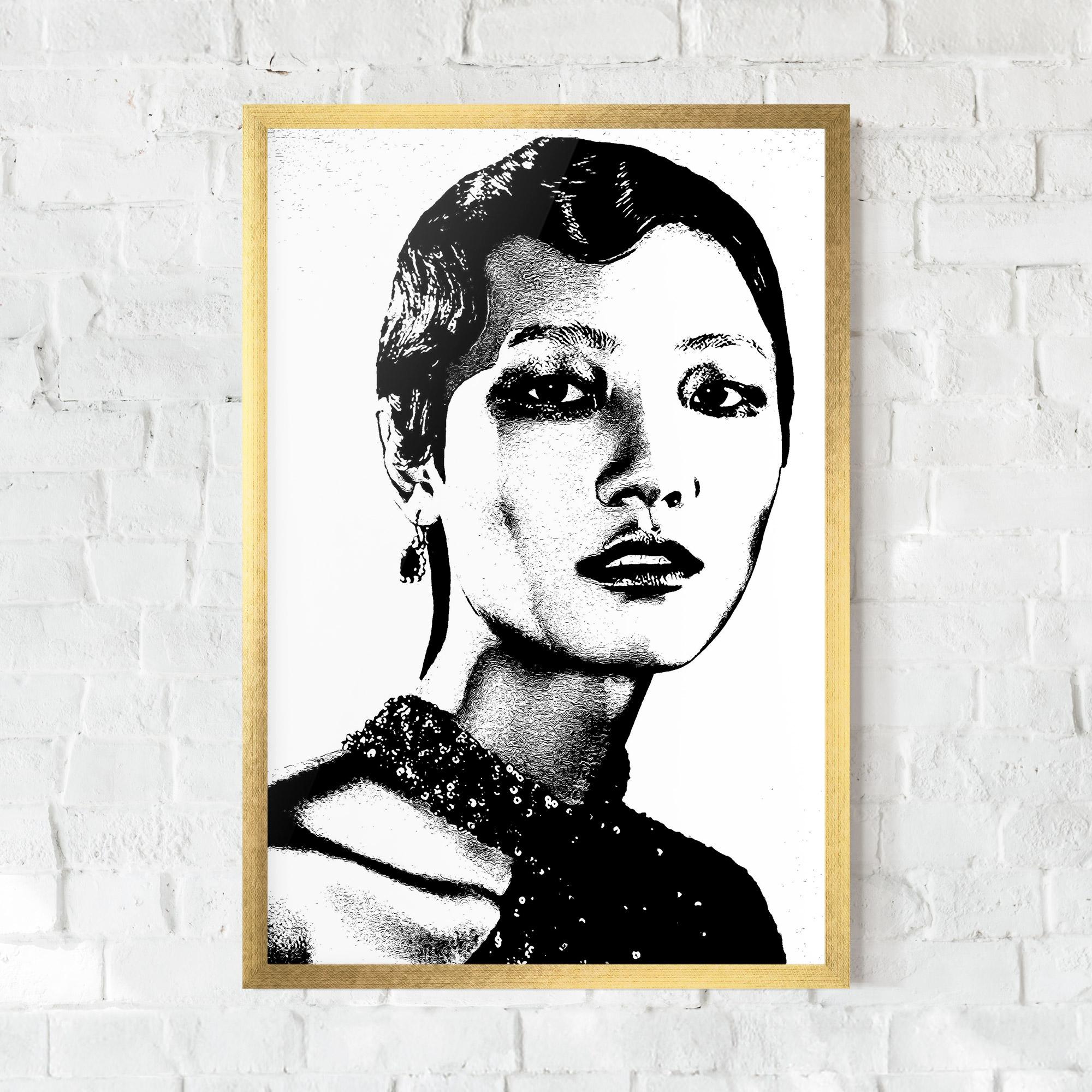 Gerahmte Poster White Black Portrait mockup 0