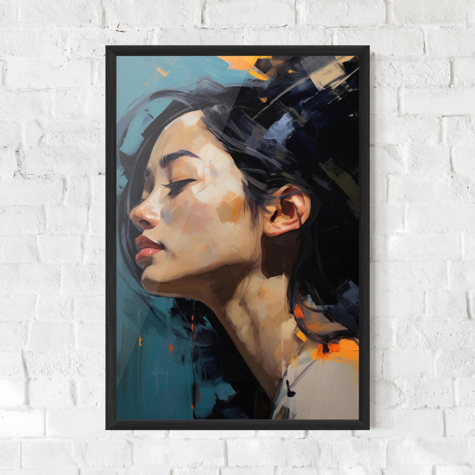 Gerahmte Poster Acrylic Asian Portrait mockup 0