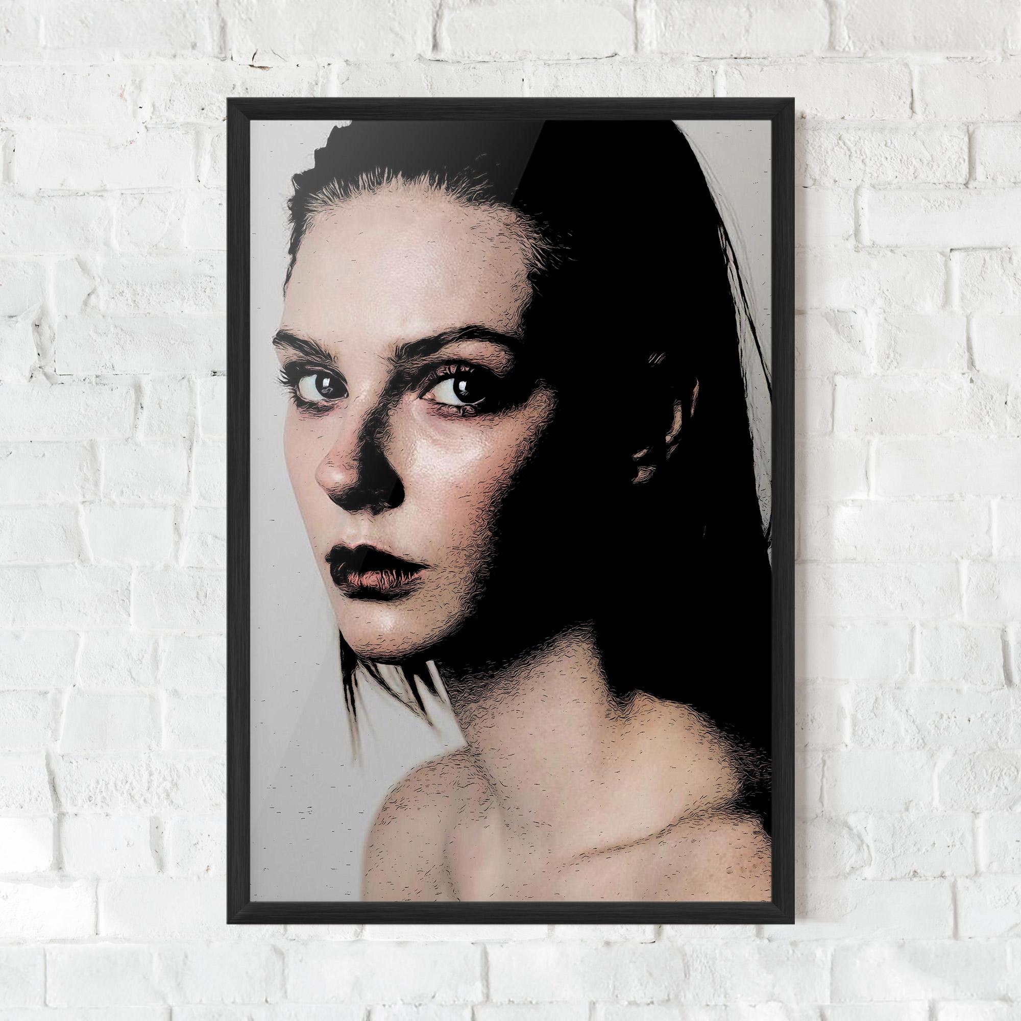 Gerahmte Poster Big Eyes Portrait mockup 0