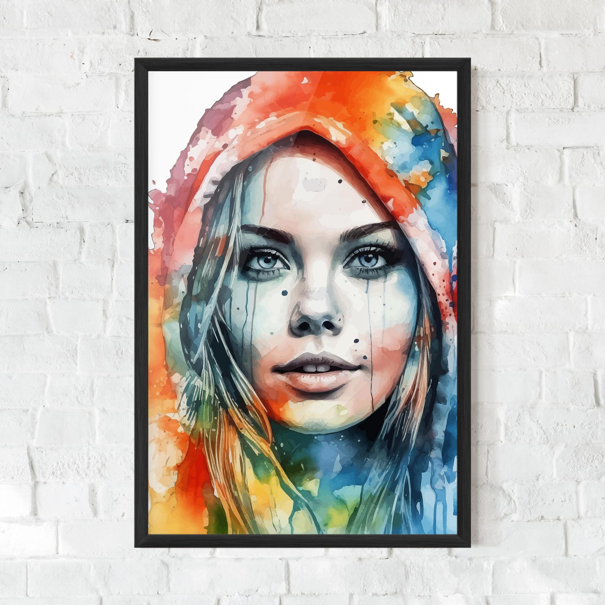 Gerahmte Poster Colorful Portrait Art mockup 0