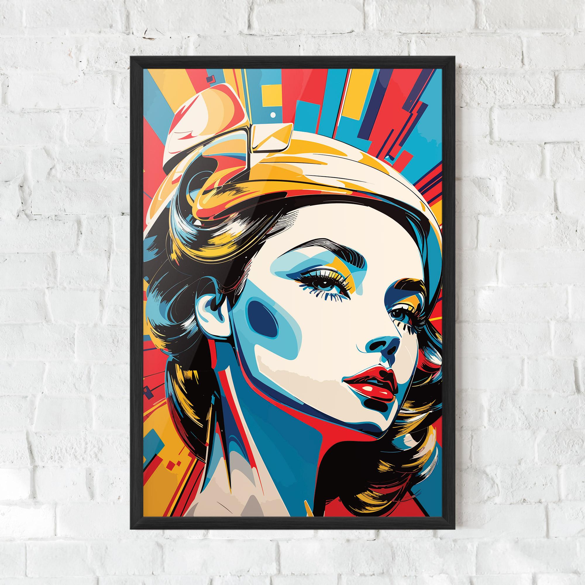 Gerahmte Poster Colorful Portrait Lady mockup 0