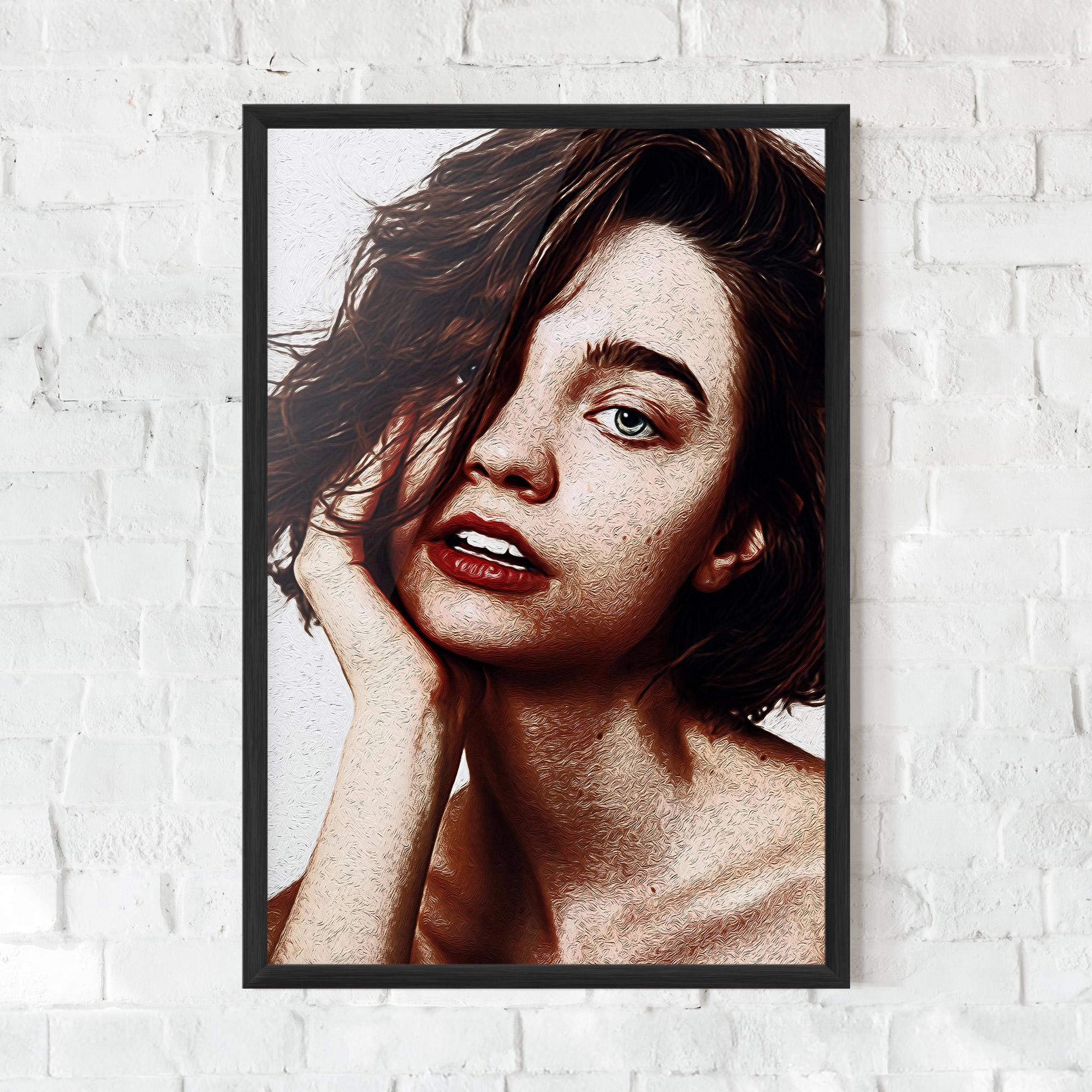 Gerahmte Poster Grey Eye Portrait mockup 0