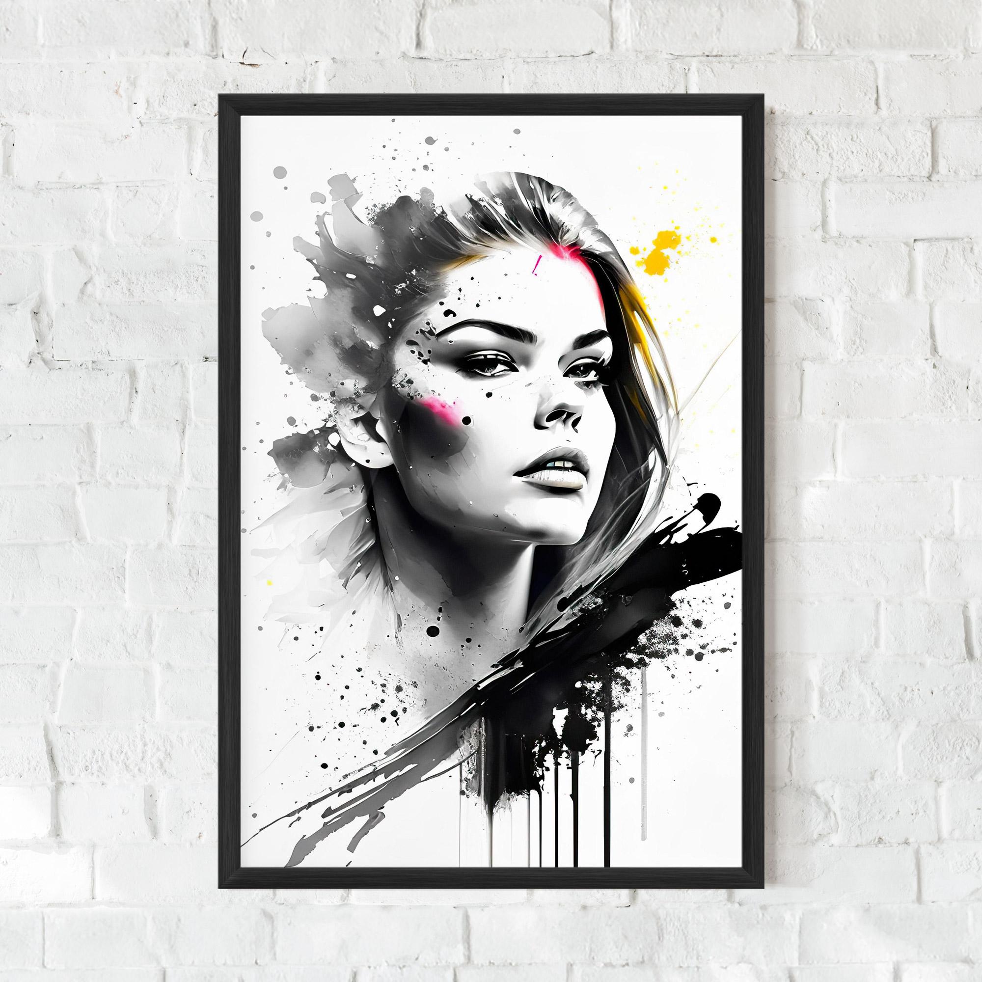 Gerahmte Poster Ink Splash Portrait mockup 0