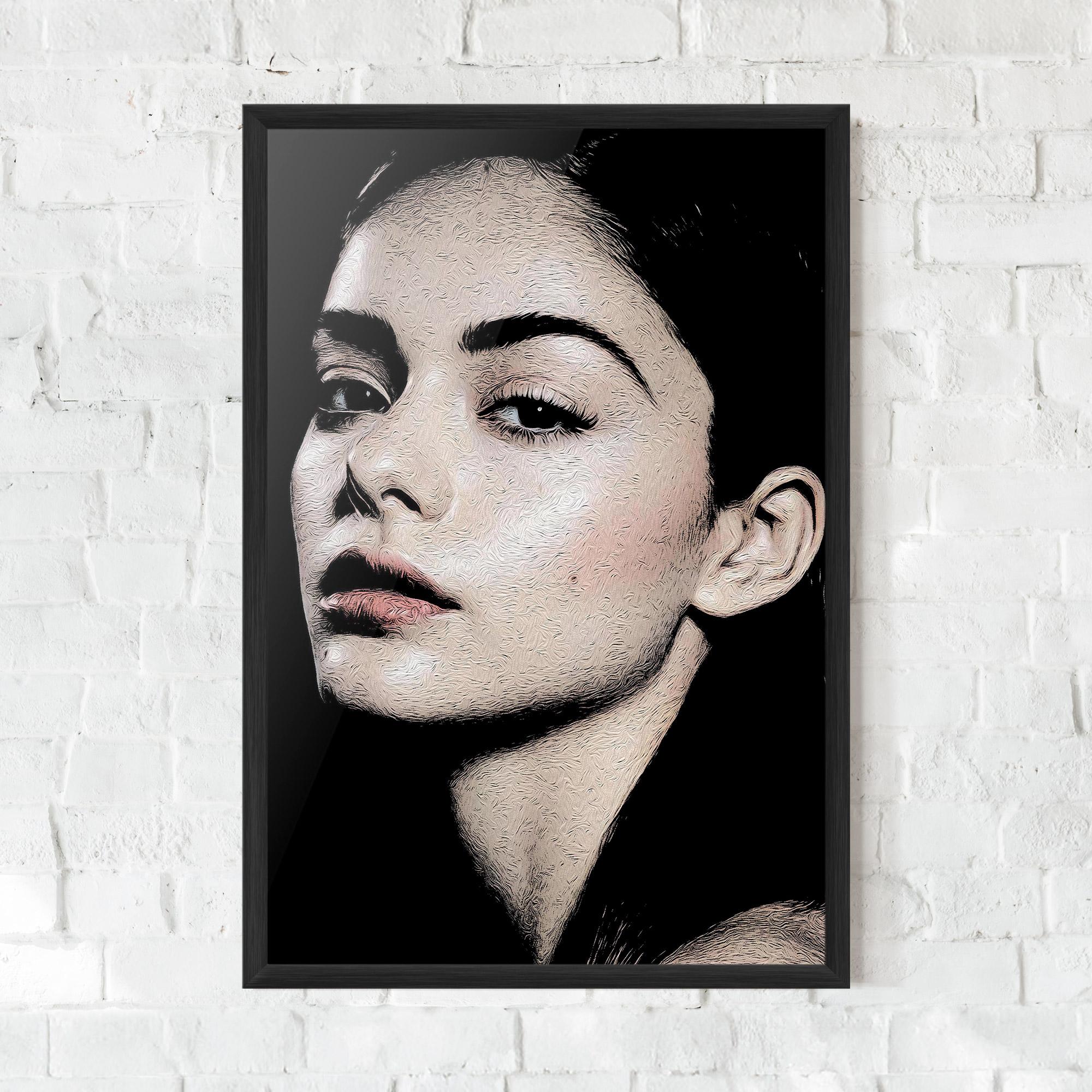 Gerahmte Poster Pretty Portrait Girl mockup 0
