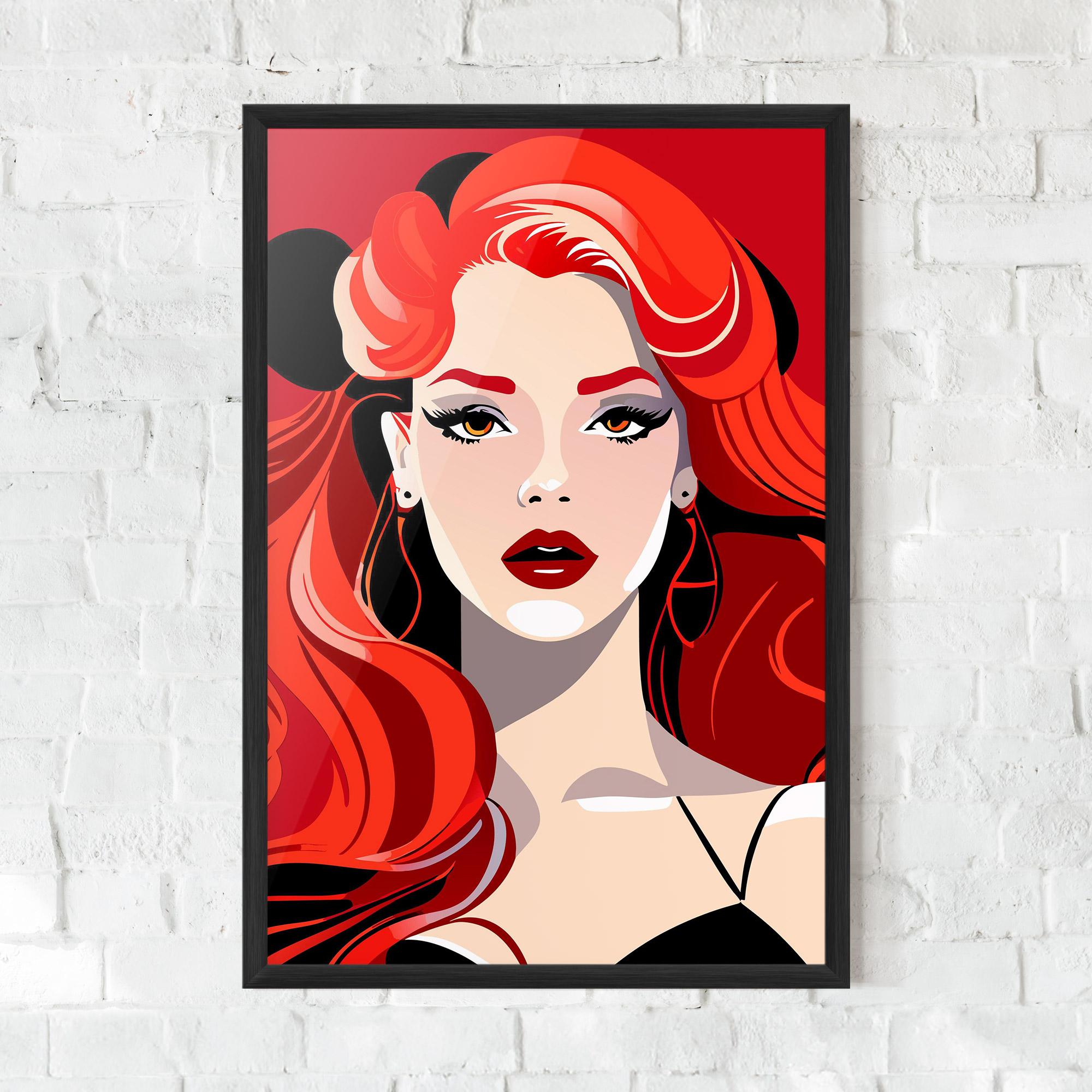 Gerahmte Poster Red Hair Portrait mockup 0