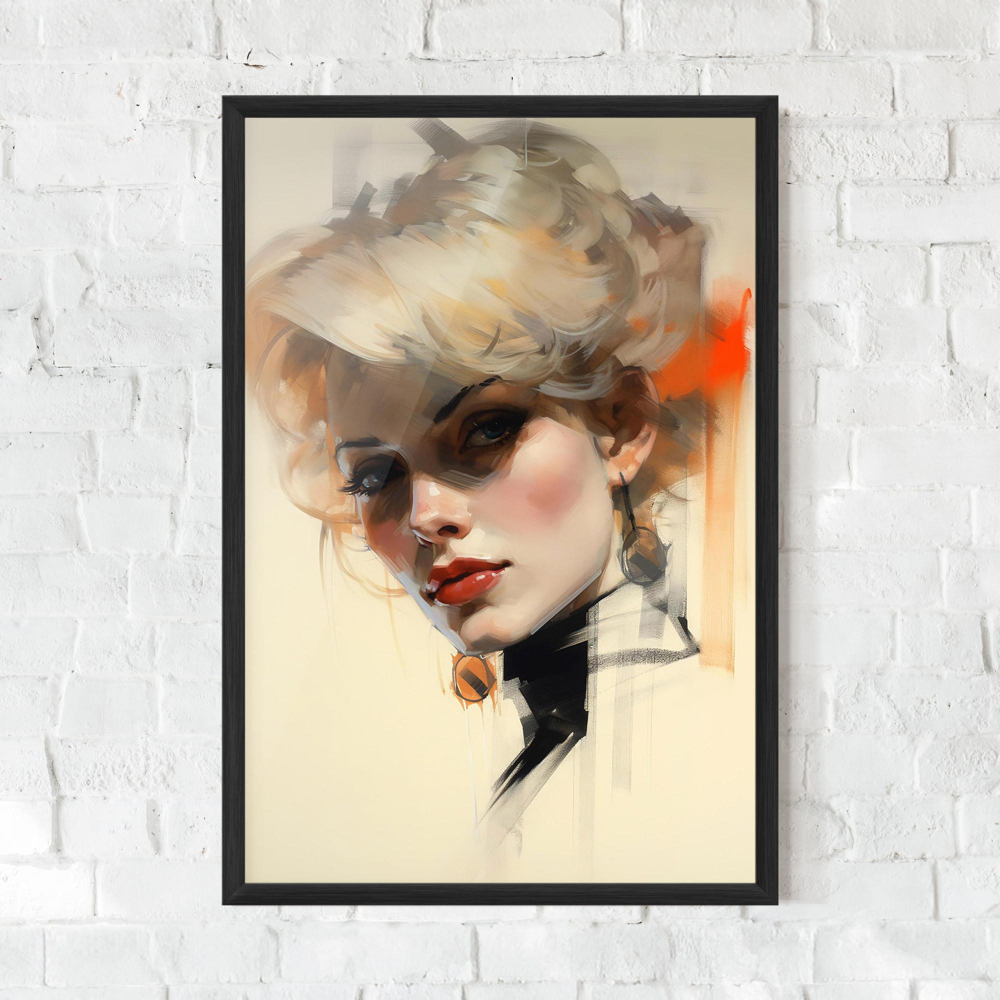 Gerahmte Poster Rockabilly Blonde Girl mockup 0