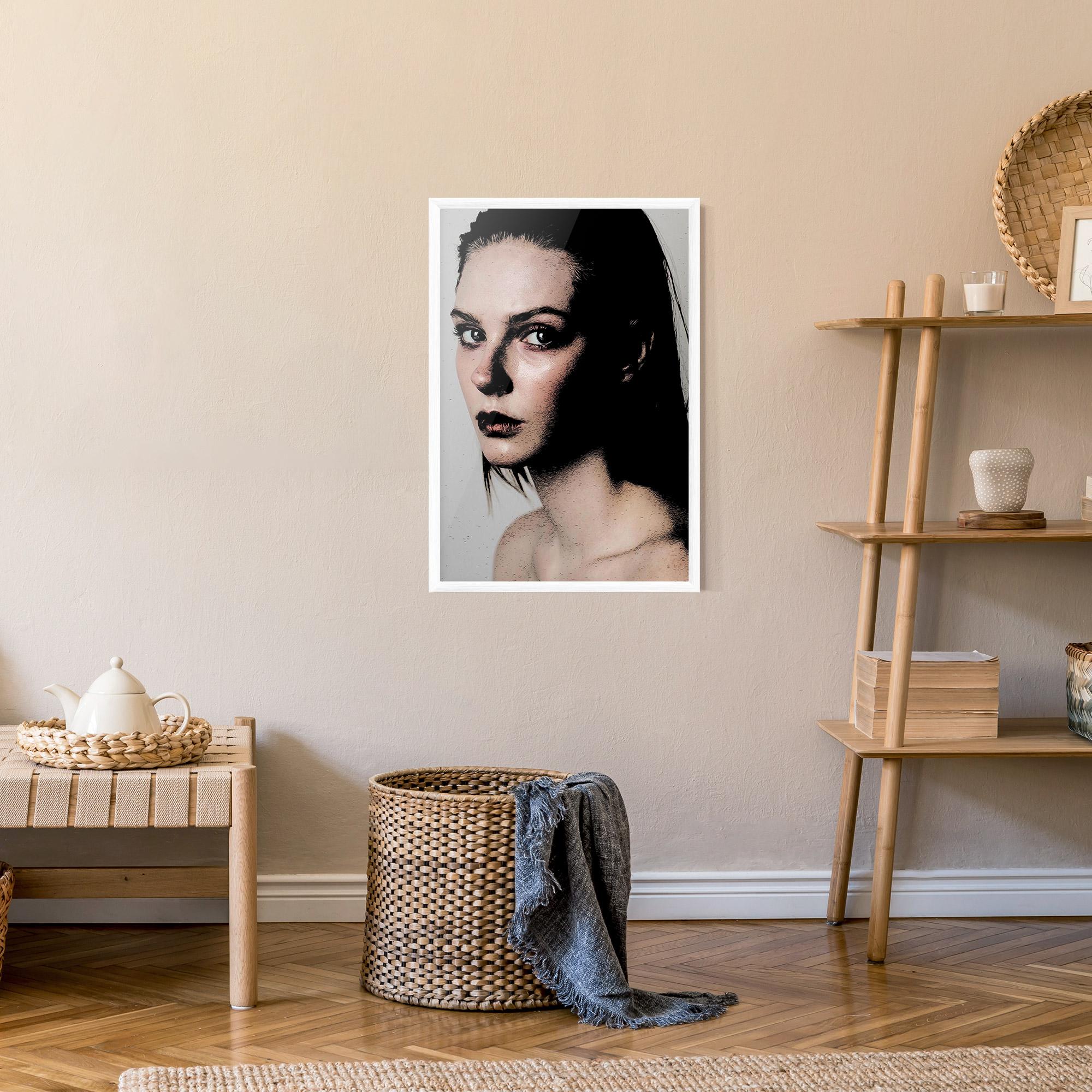 Gerahmte Poster Big Eyes Portrait mockup 9