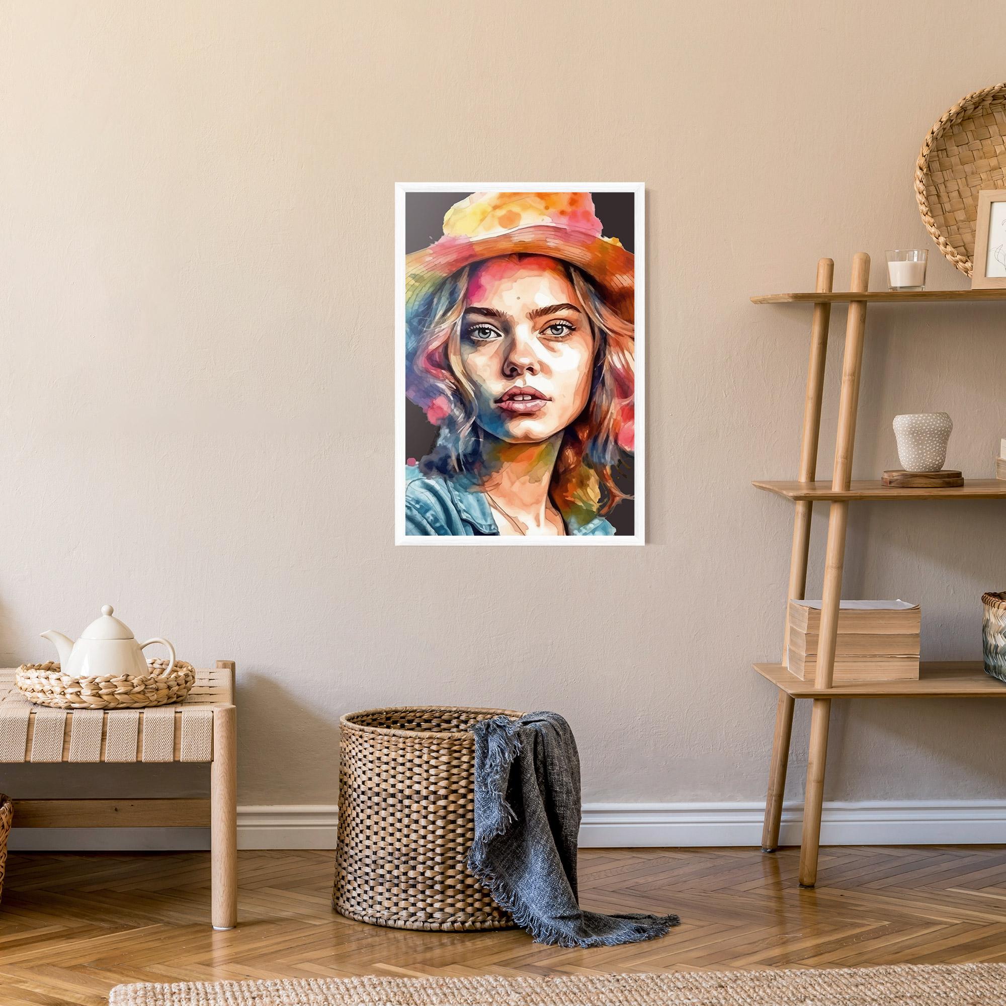 Gerahmte Poster Hat Portrait Girl mockup 9