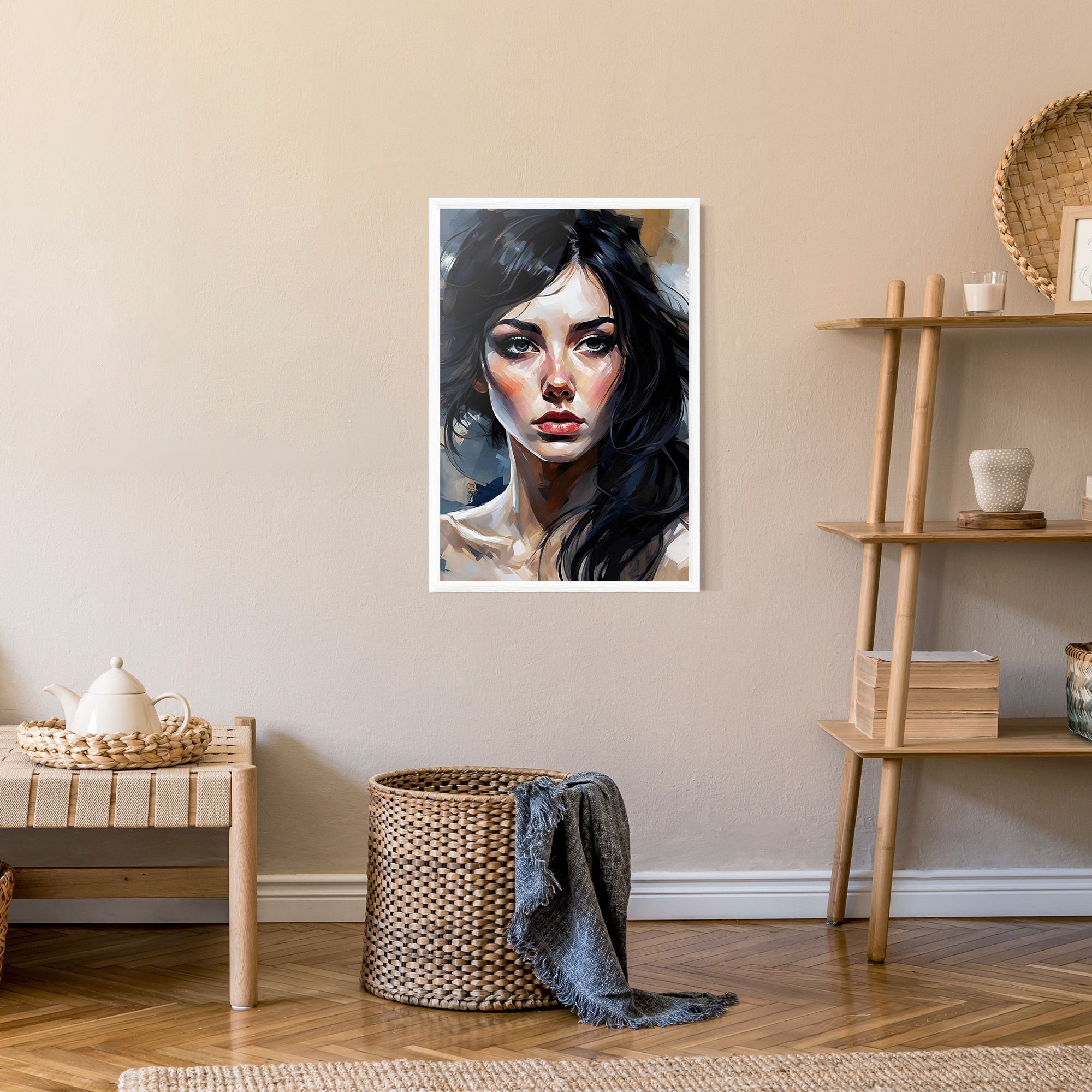 Long Black Hair Portrait mockup 9