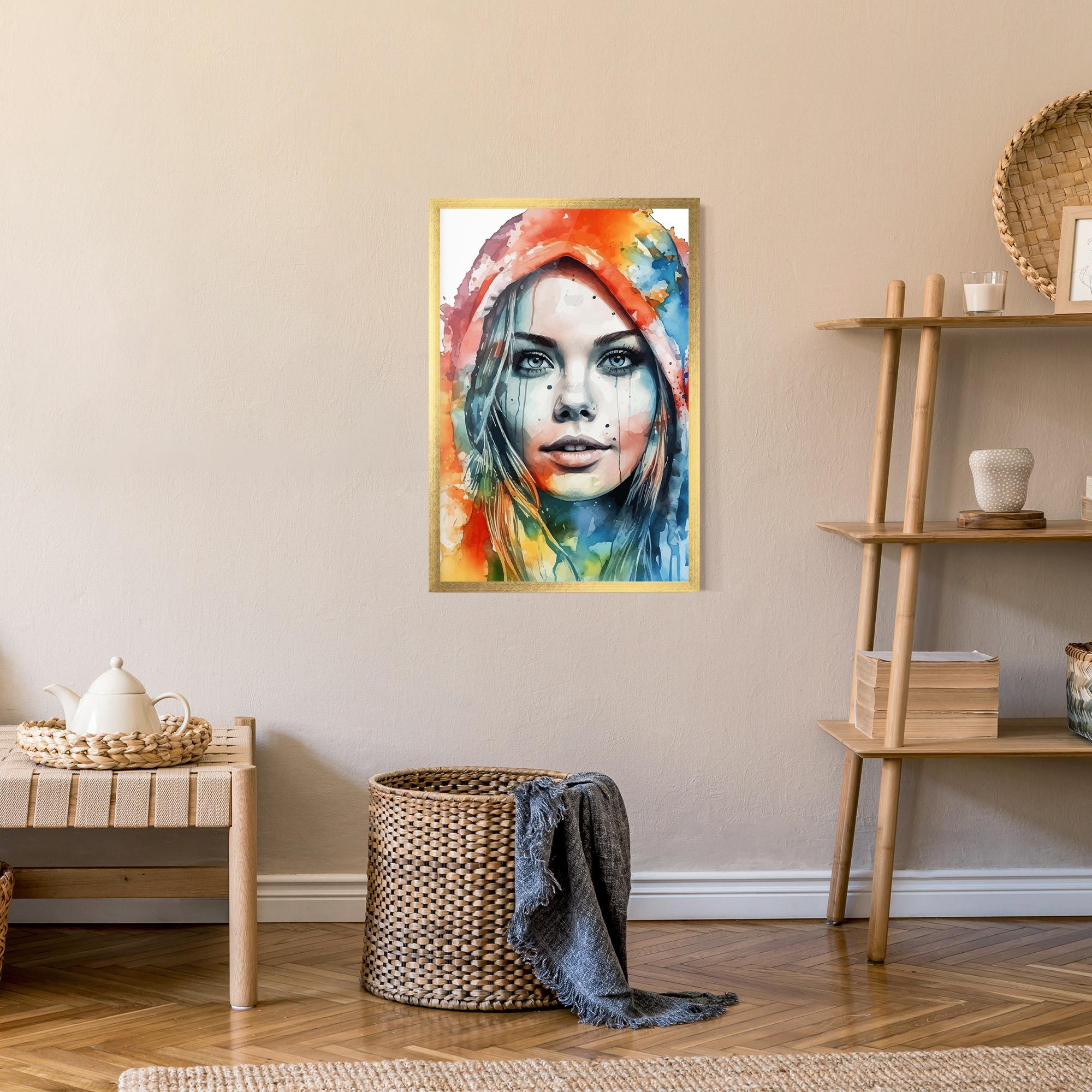 Gerahmte Poster Colorful Portrait Art mockup 9