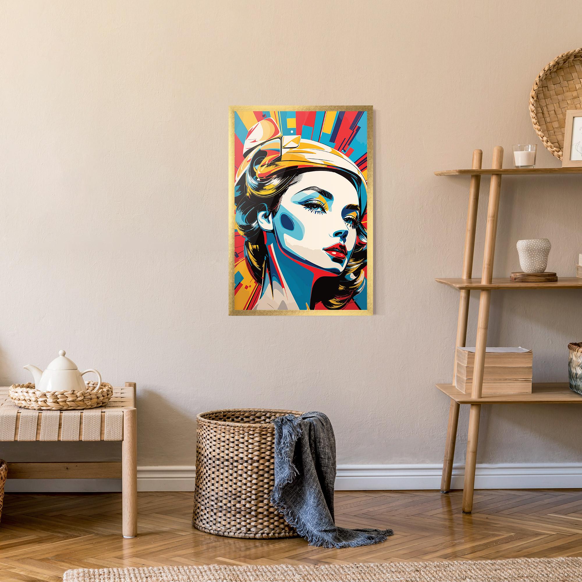 Gerahmte Poster Colorful Portrait Lady mockup 9