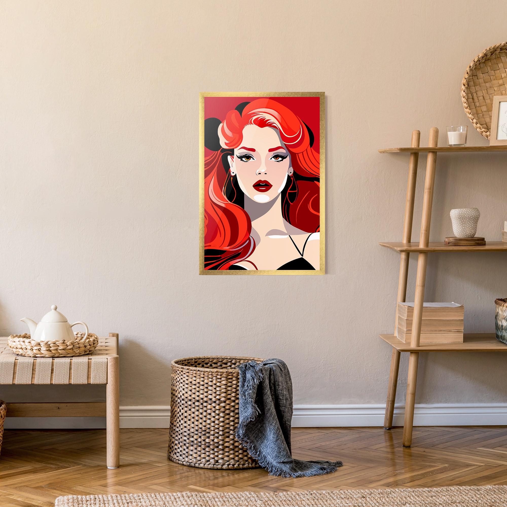 Gerahmte Poster Red Hair Portrait mockup 9