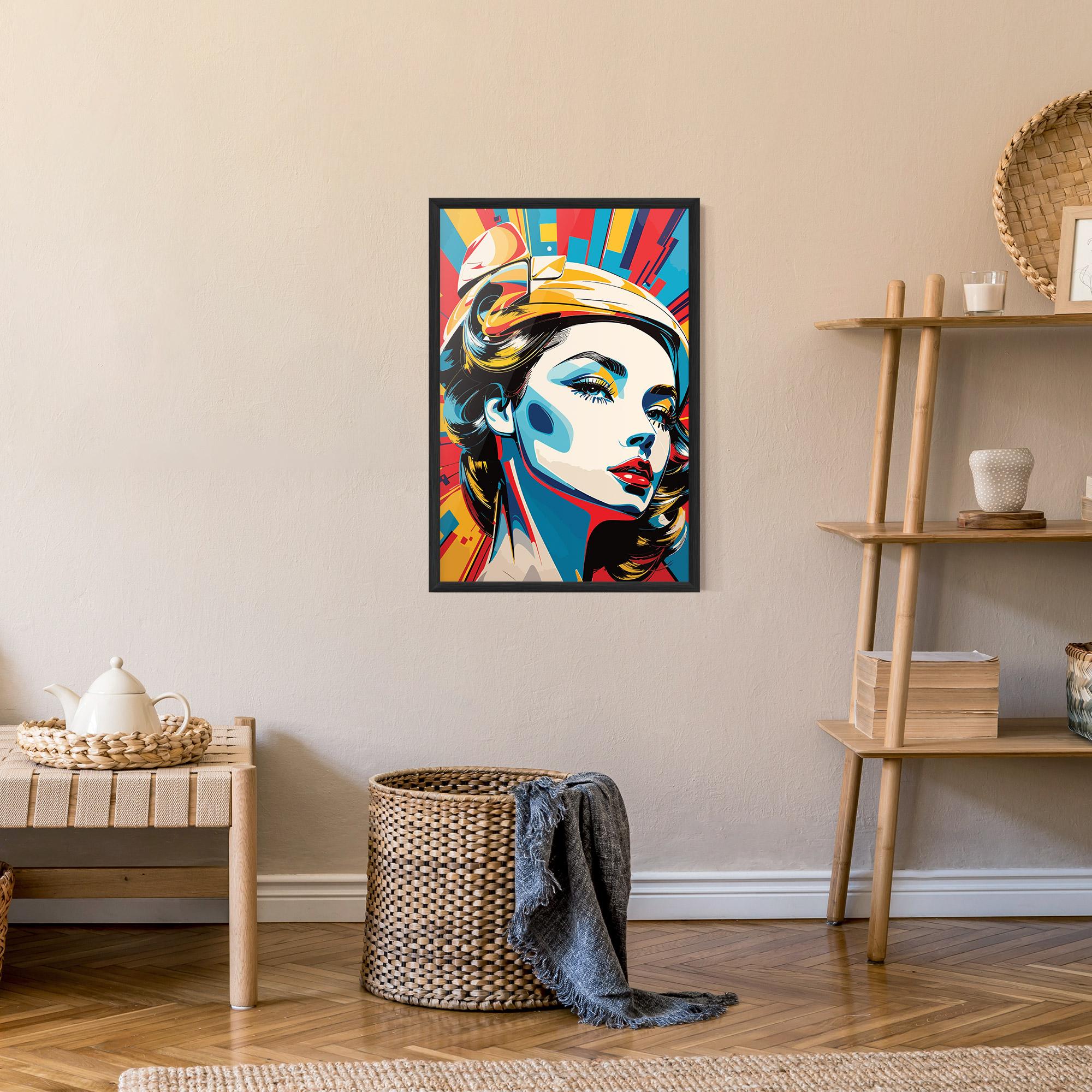 Gerahmte Poster Colorful Portrait Lady mockup 9