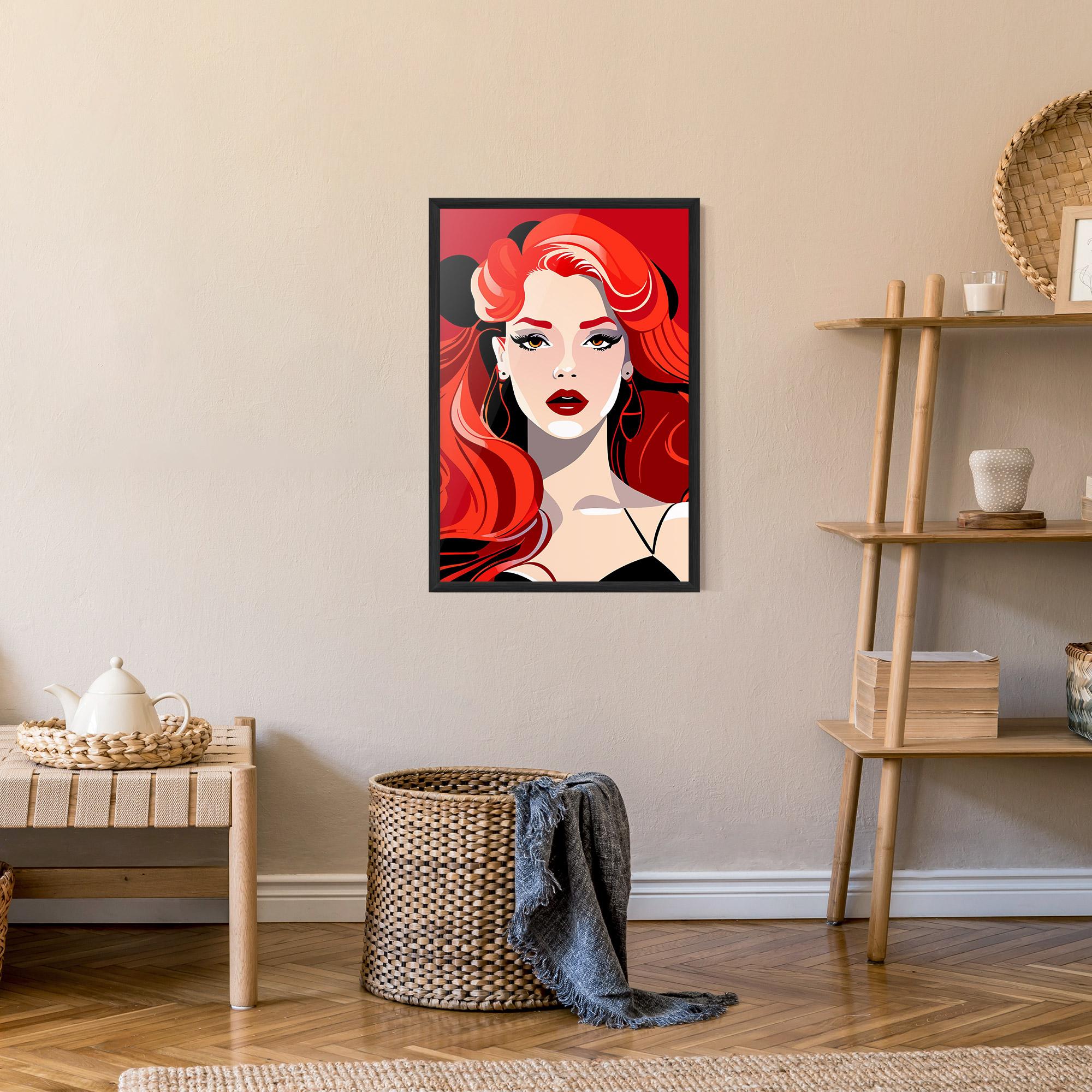 Gerahmte Poster Red Hair Portrait mockup 9