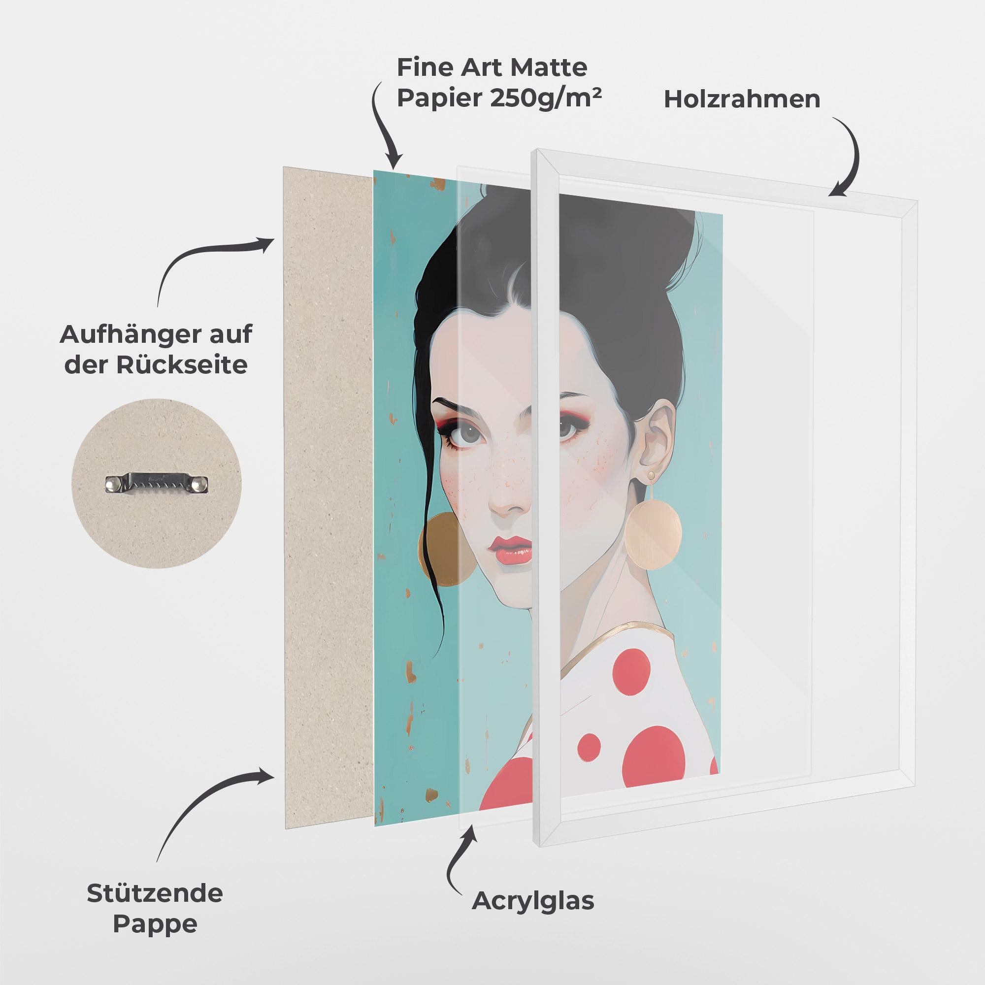 Gerahmte Poster Asian Style Portrait mockup 1