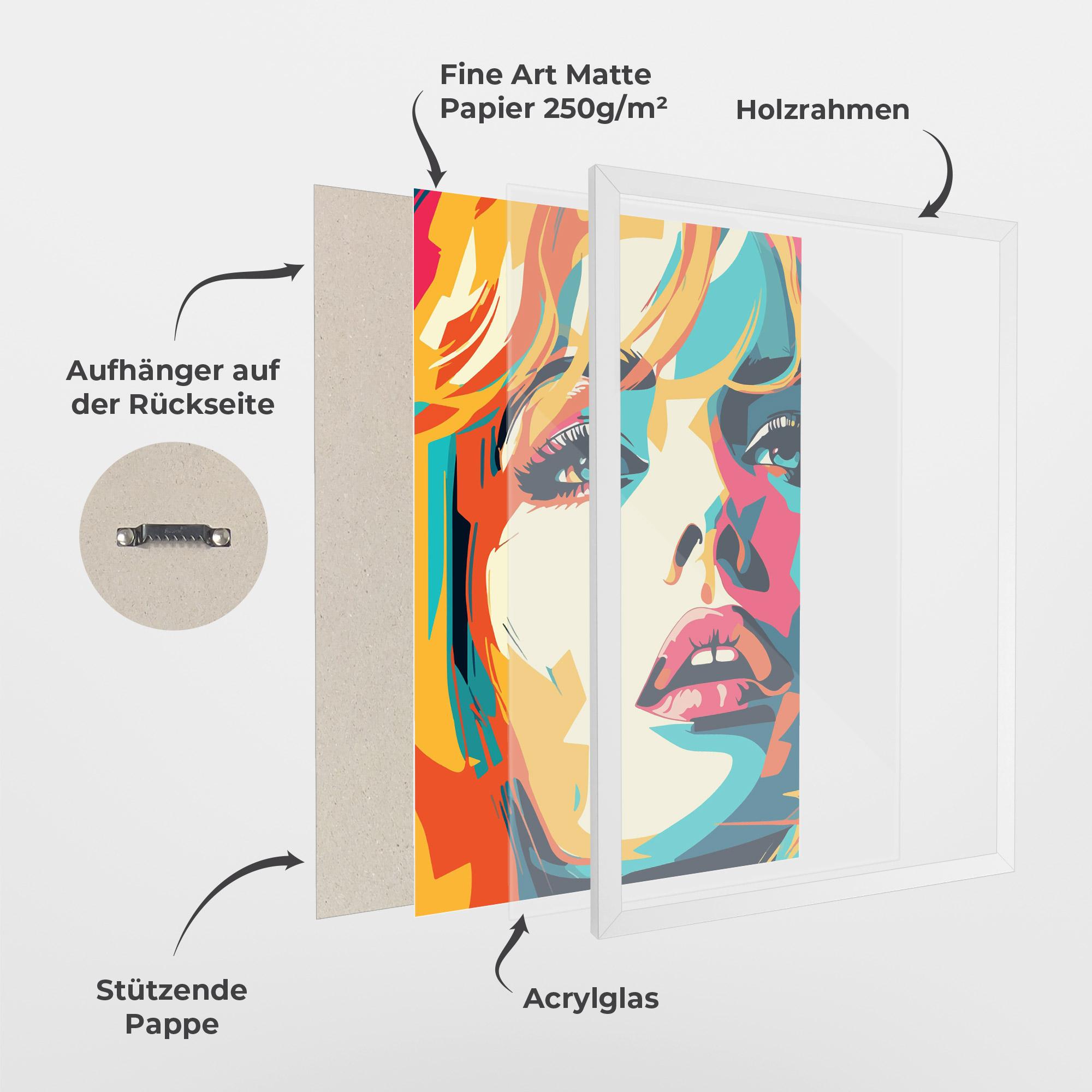 Gerahmte Poster Blonde Girl Portrait mockup 1