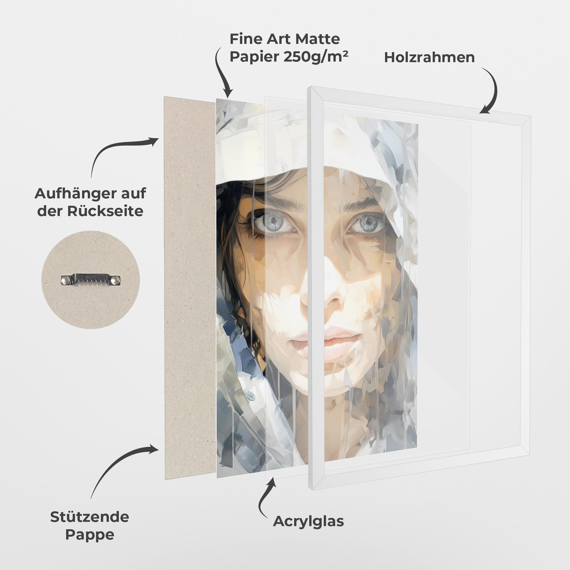 Gerahmte Poster Close Up Portrait mockup 1