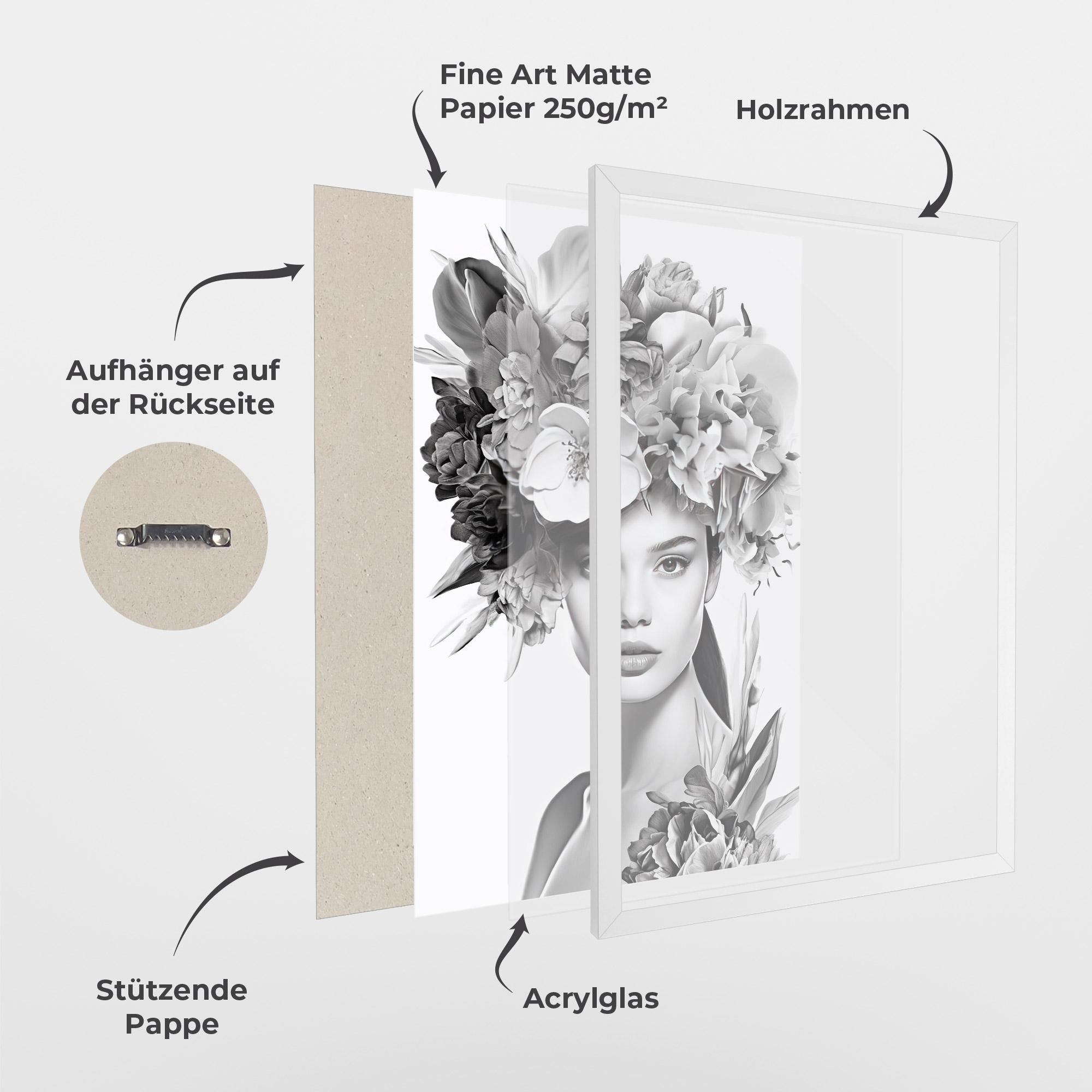 Gerahmte Poster Flower Crown Woman mockup 1