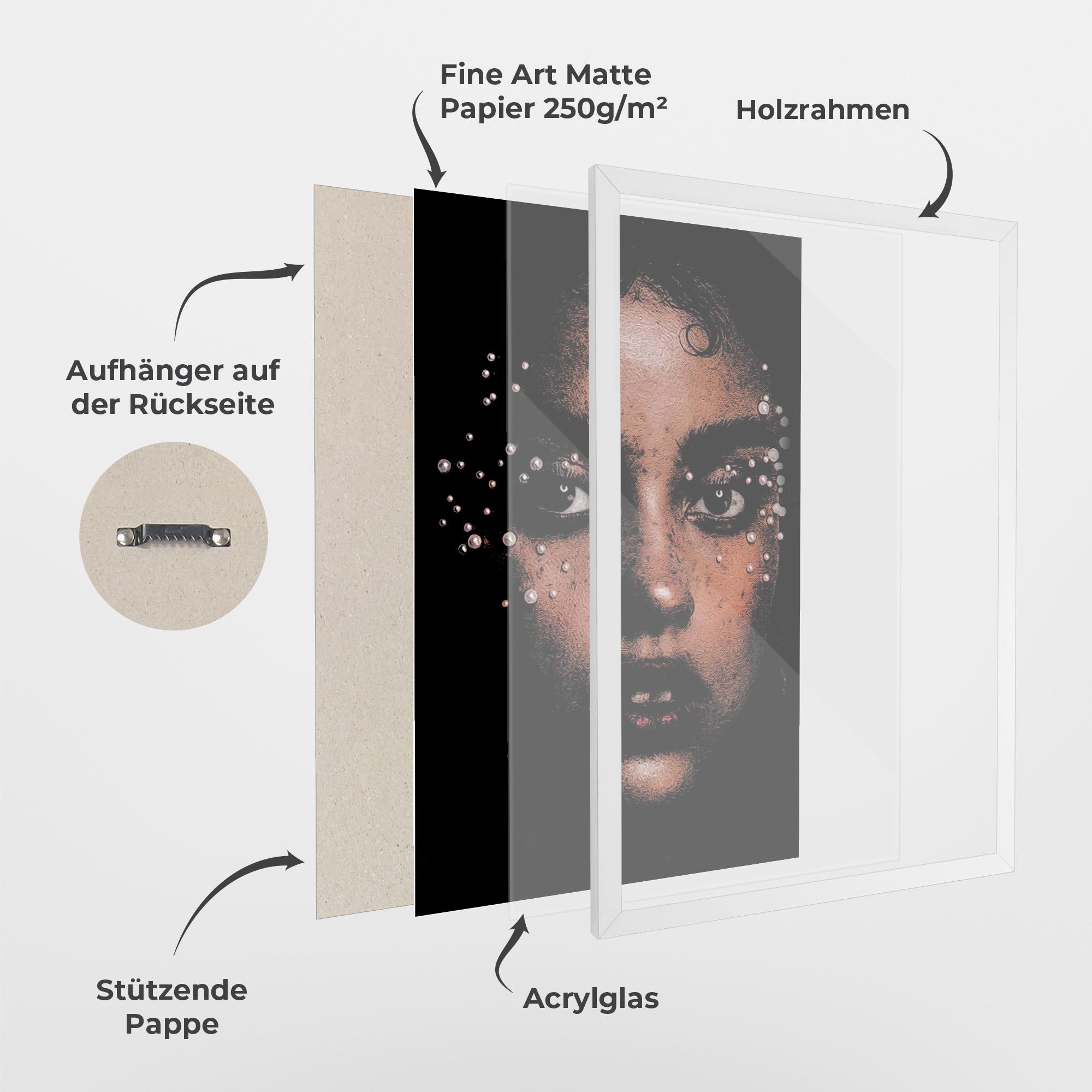 Gerahmte Poster Pearl Portrait mockup 1