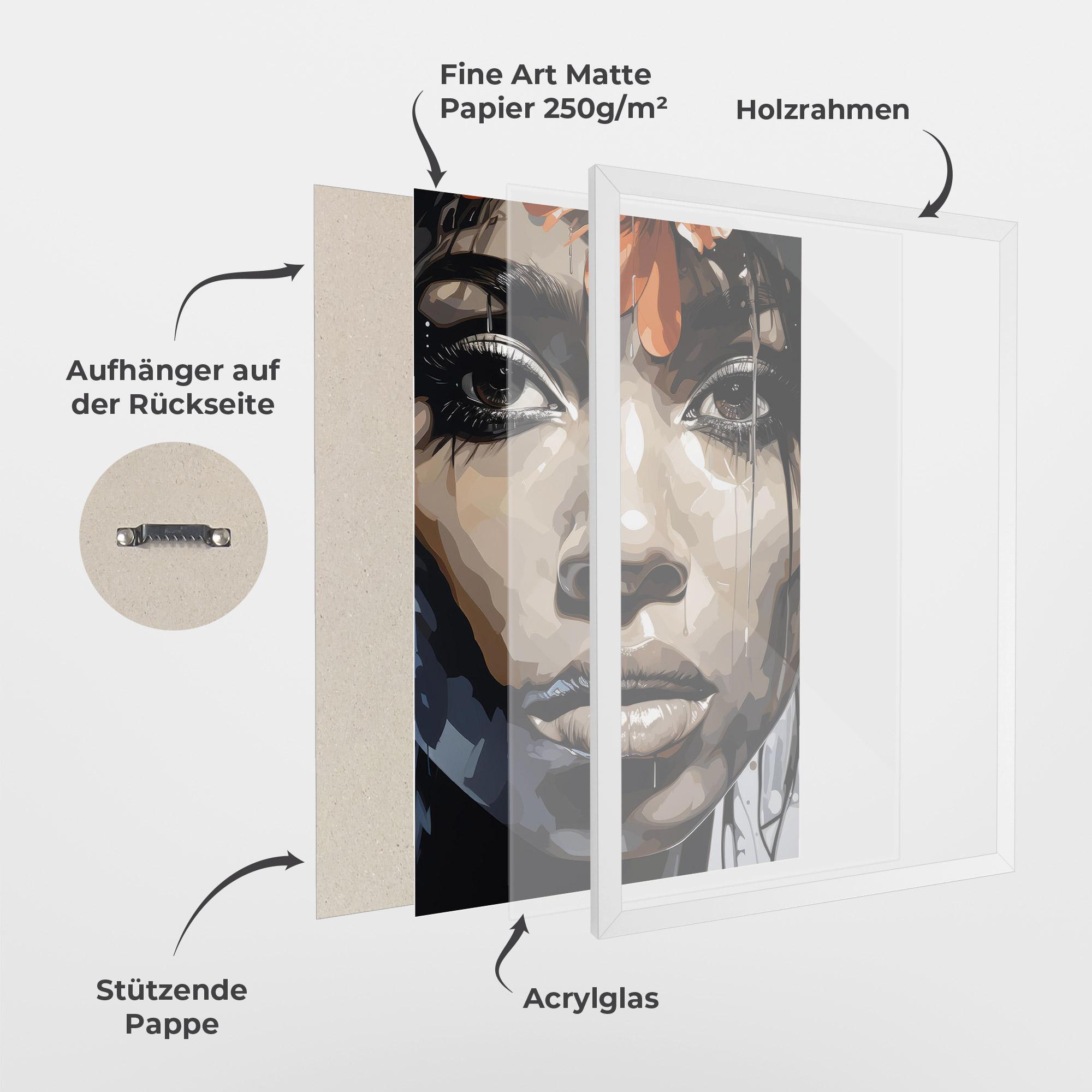 Gerahmte Poster Pretty Girl Portrait mockup 1