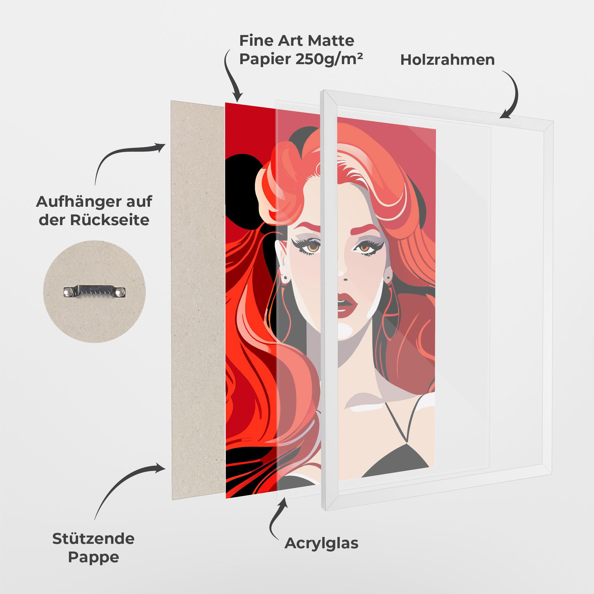 Gerahmte Poster Red Hair Portrait mockup 1