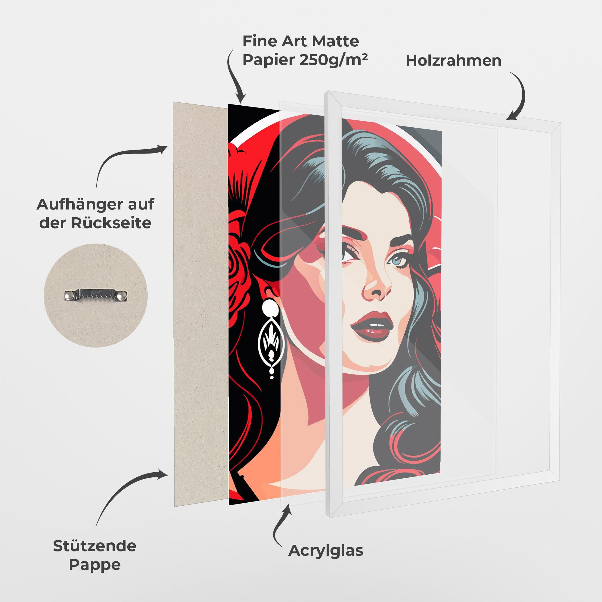 Gerahmte Poster Red Light Portrait mockup 1