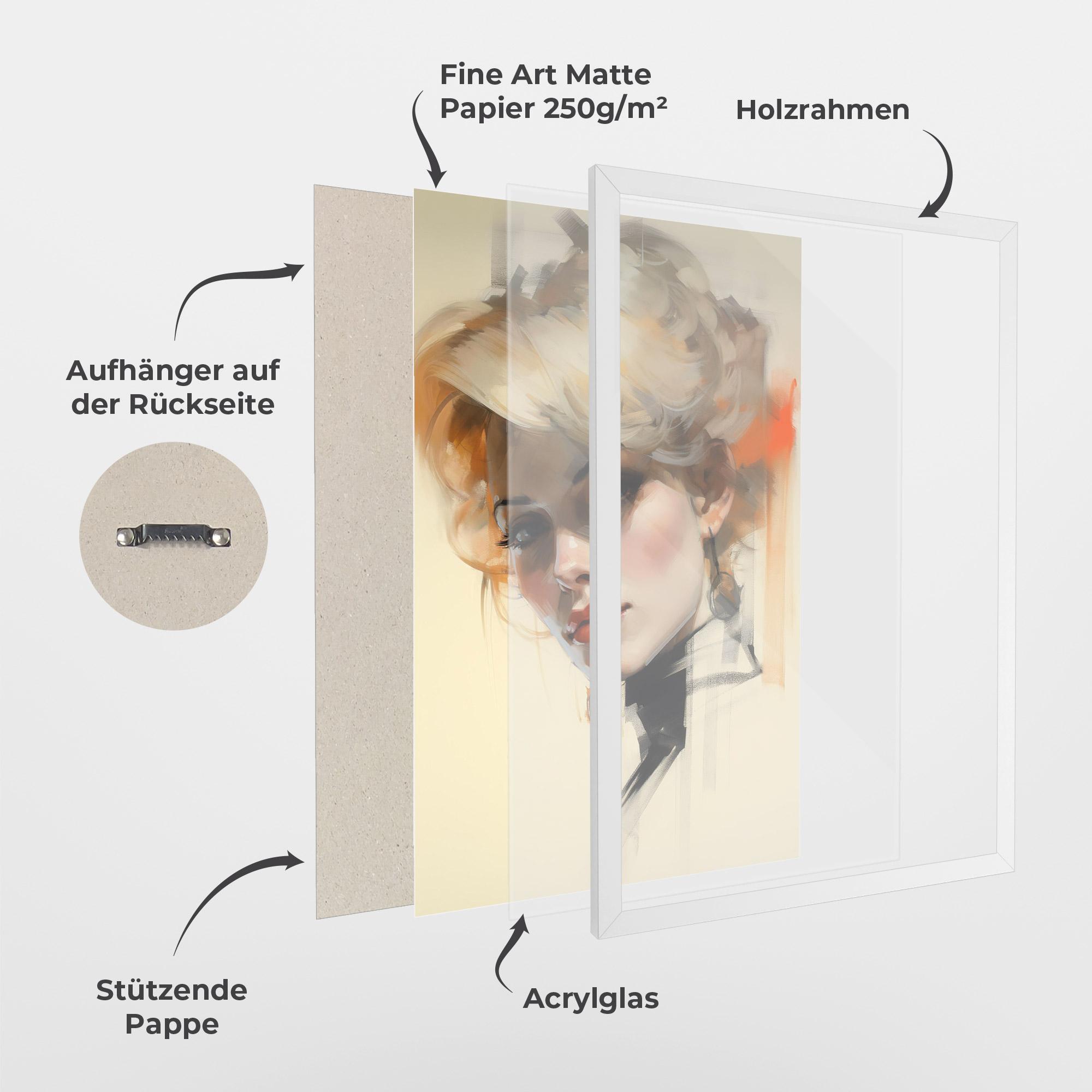 Gerahmte Poster Rockabilly Blonde Girl mockup 1