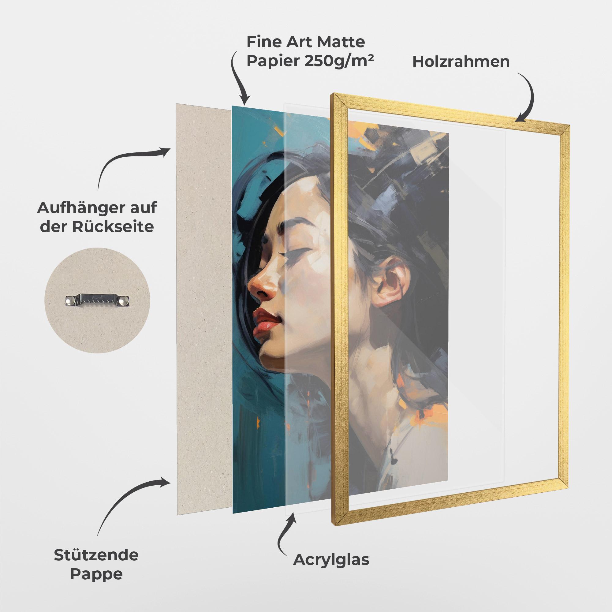 Gerahmte Poster Acrylic Asian Portrait mockup 1