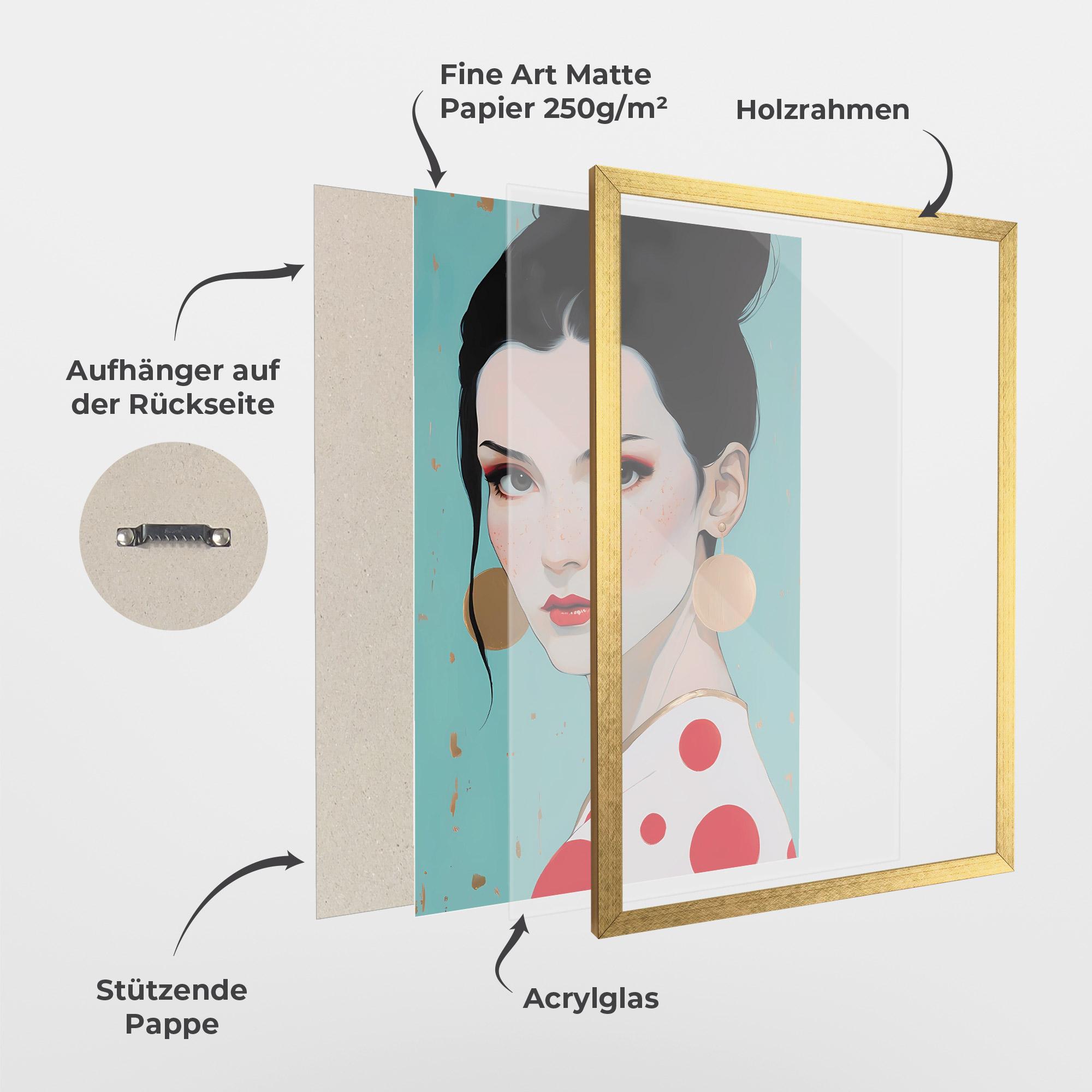 Gerahmte Poster Asian Style Portrait mockup 1