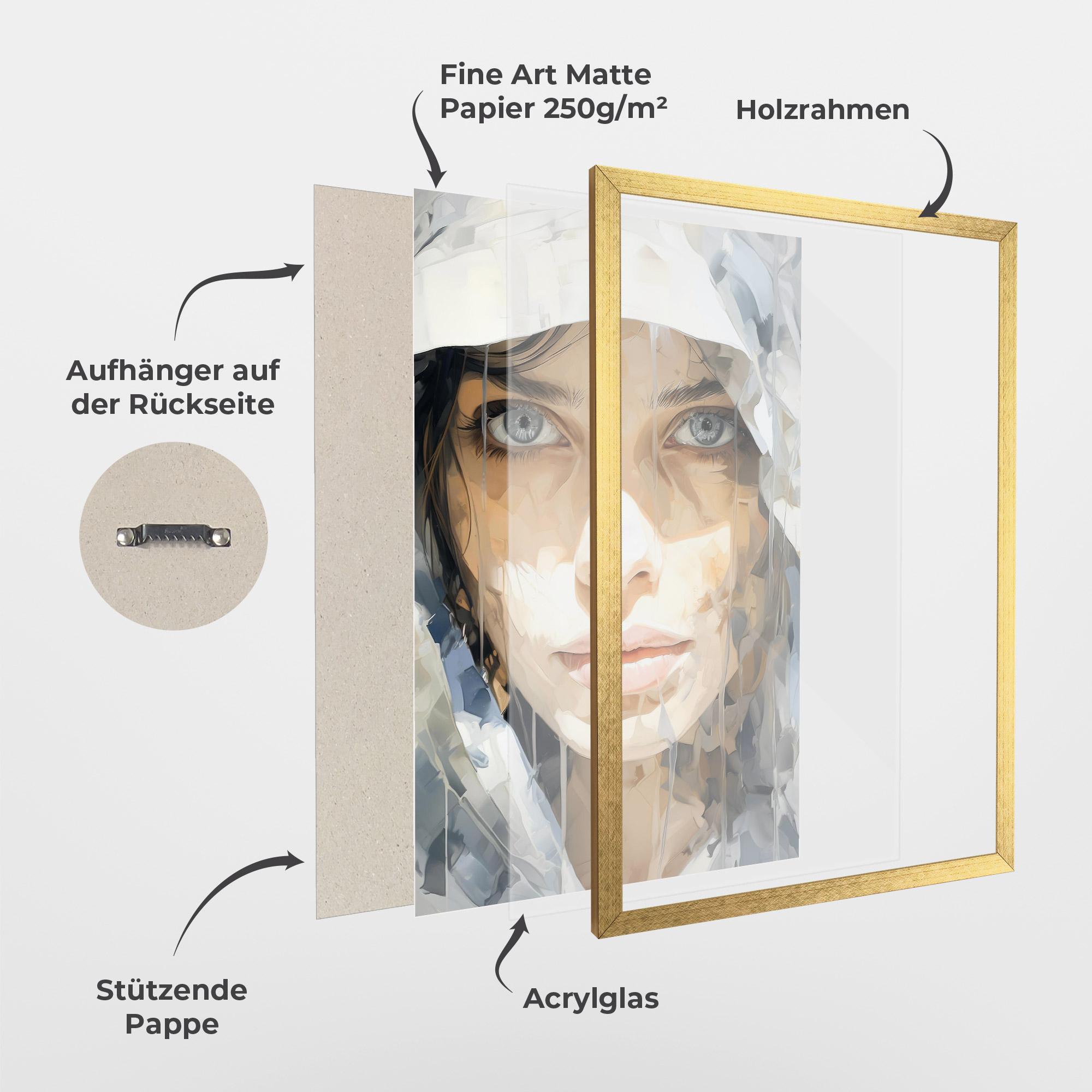 Gerahmte Poster Close Up Portrait mockup 1