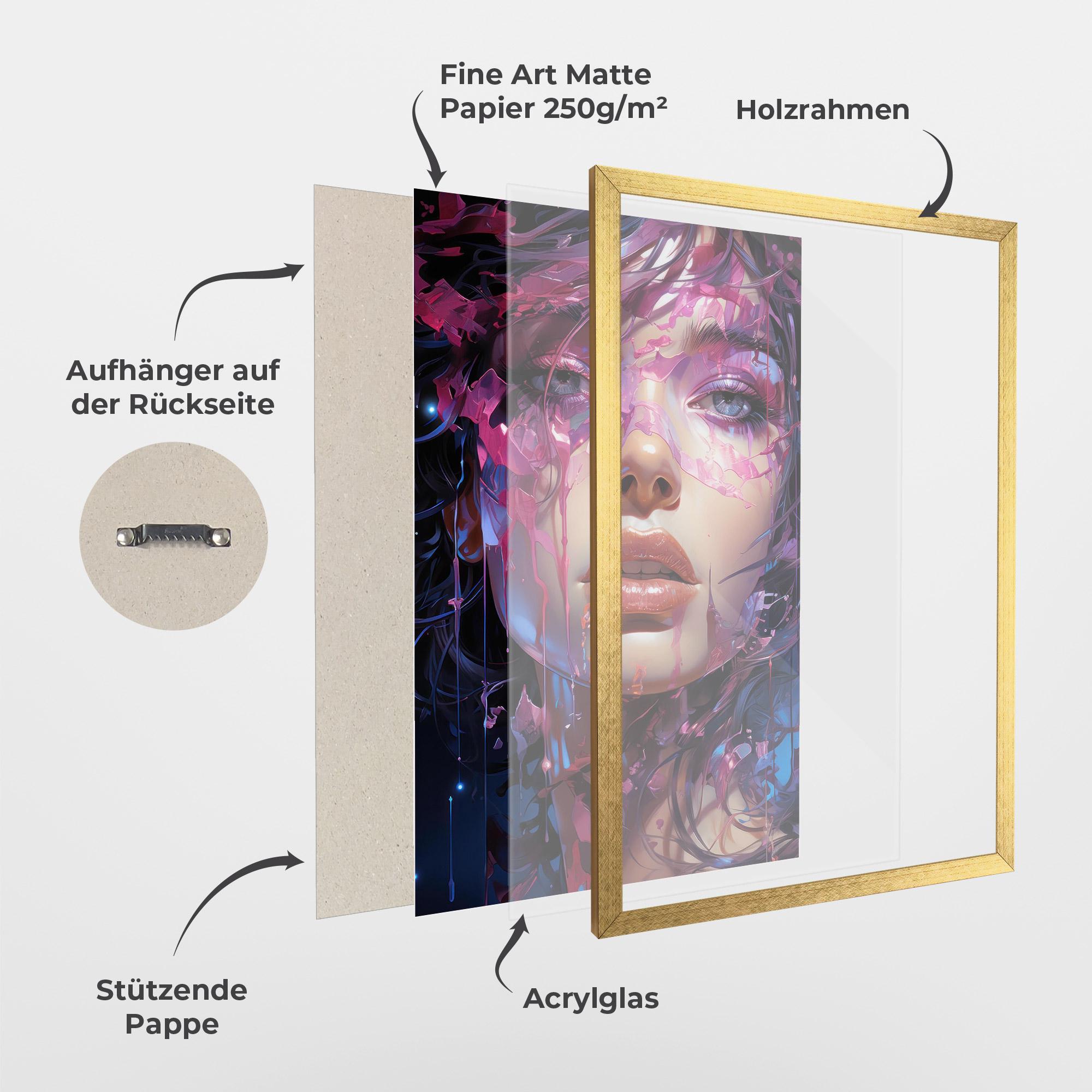 Gerahmte Poster Cute Purple Girl mockup 1