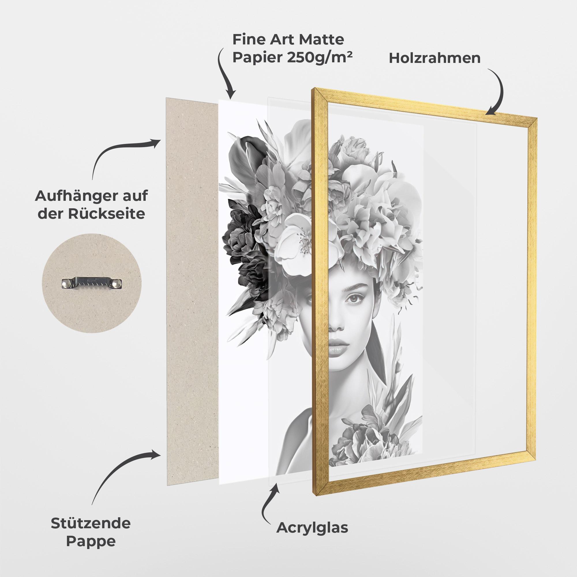 Gerahmte Poster Flower Crown Woman mockup 1