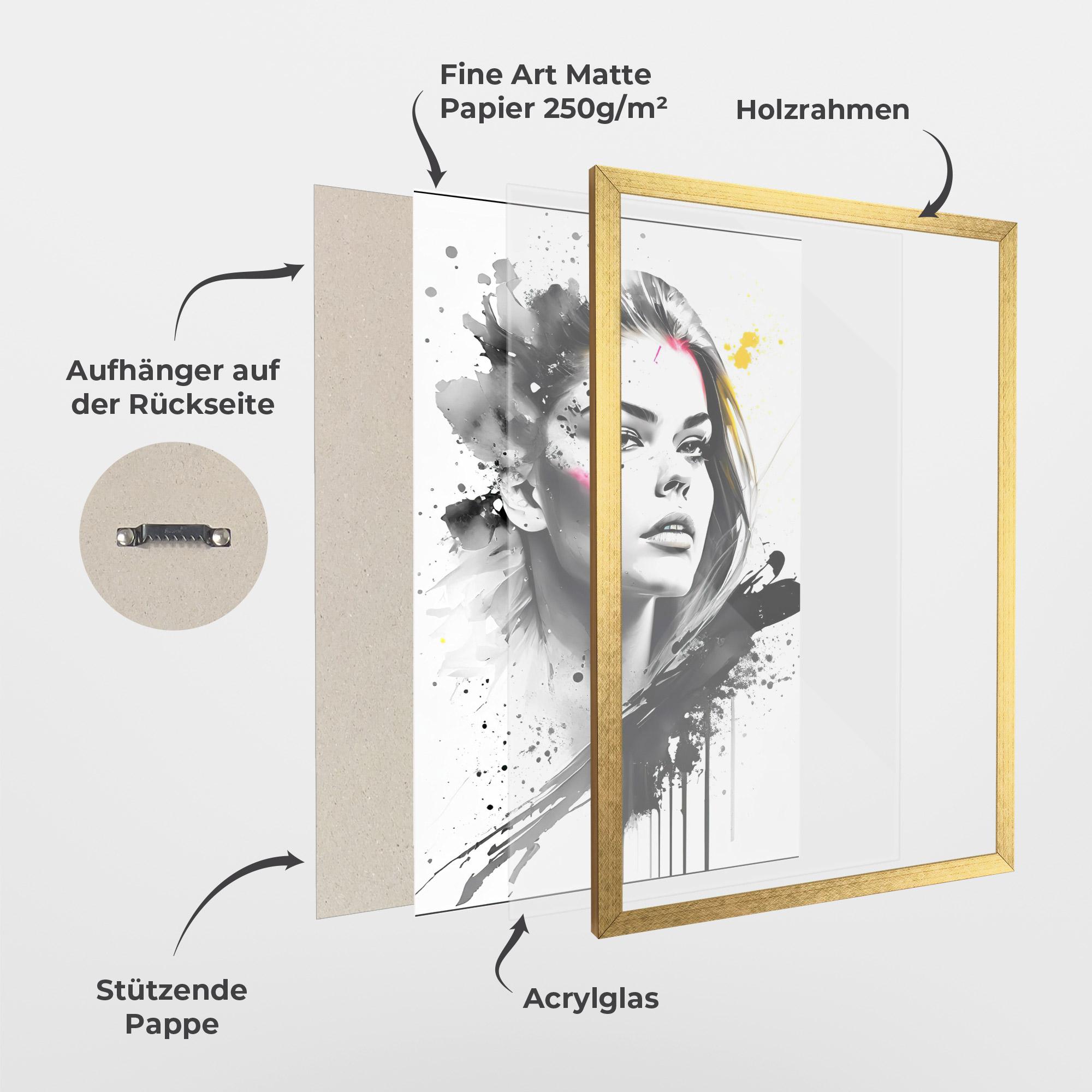 Gerahmte Poster Ink Splash Portrait mockup 1