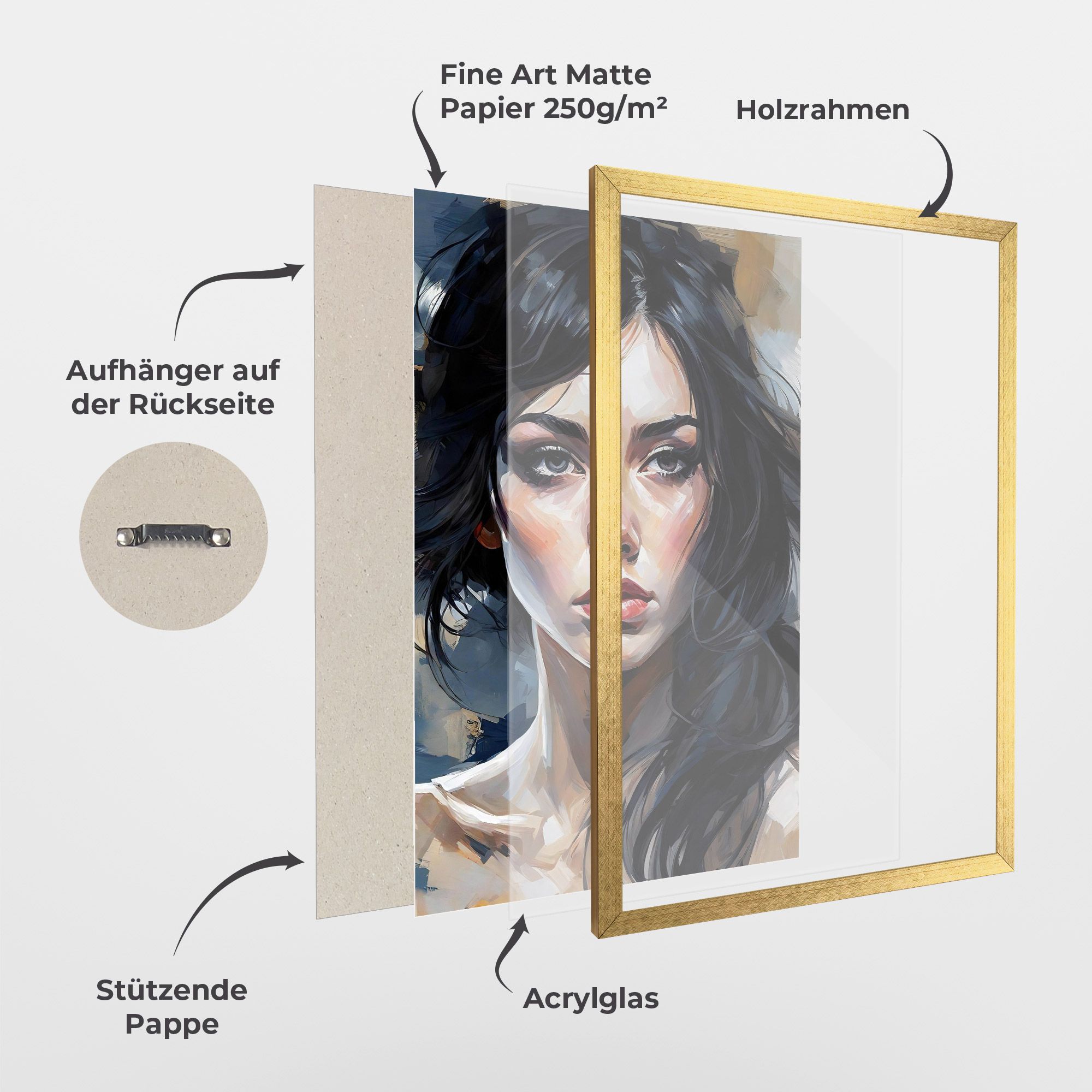 Long Black Hair Portrait mockup 1