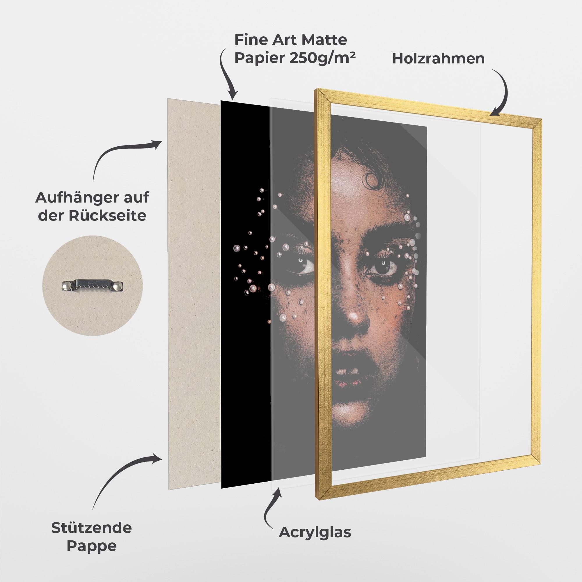 Gerahmte Poster Pearl Portrait mockup 1