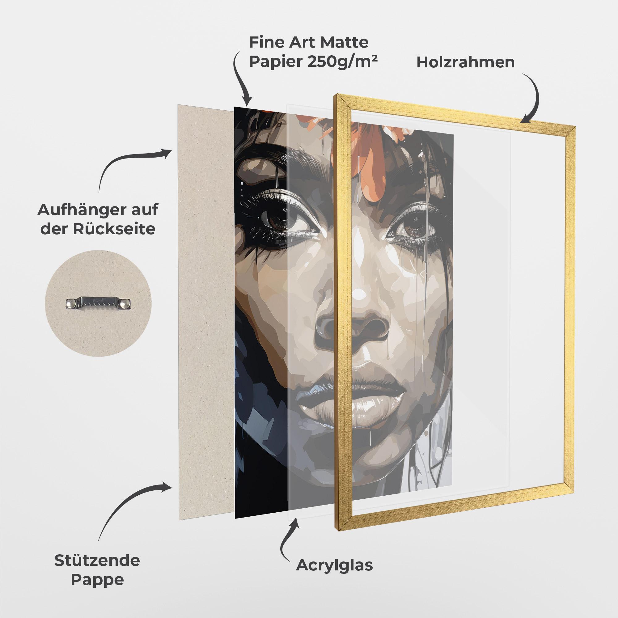 Gerahmte Poster Pretty Girl Portrait mockup 1