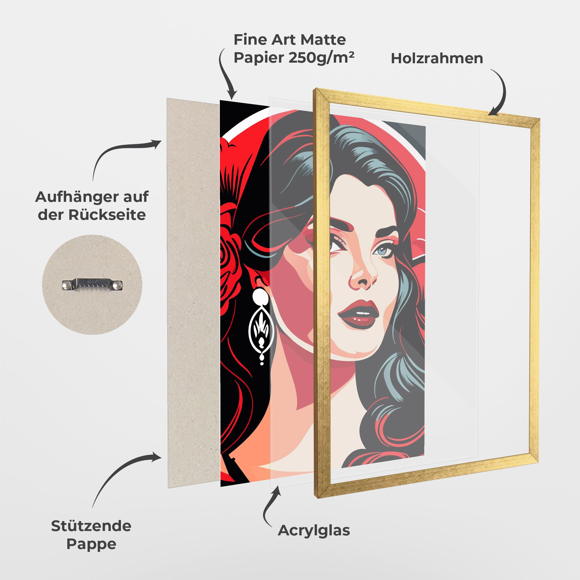 Gerahmte Poster Red Light Portrait mockup 1