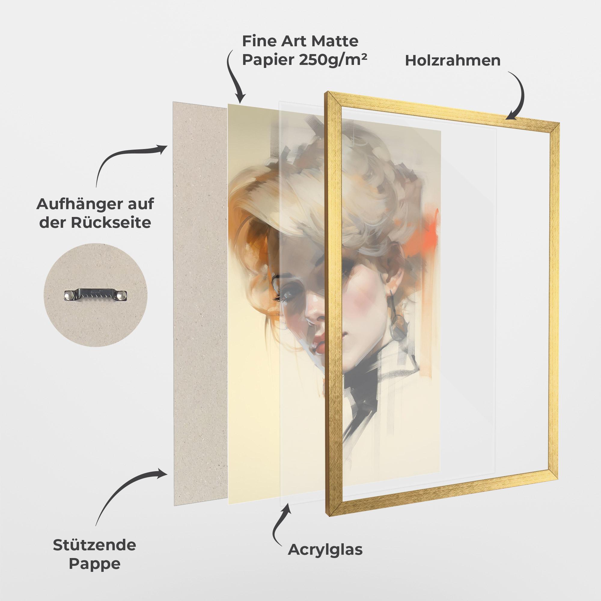 Gerahmte Poster Rockabilly Blonde Girl mockup 1