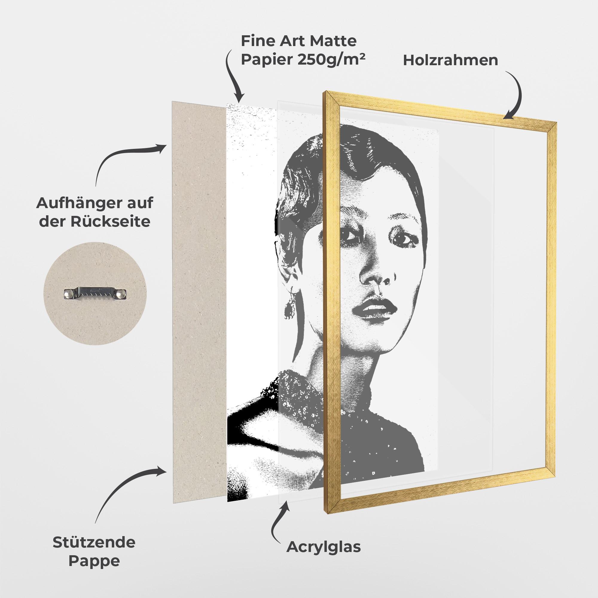 Gerahmte Poster White Black Portrait mockup 1